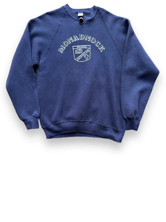 Front View of Vintage Monadnock Collegiate Pacific Sweatshirt SZ L | Vintage Jaffrey NH Crewneck Sweatshirts Seattle | Barn Owl Vintage Seattle