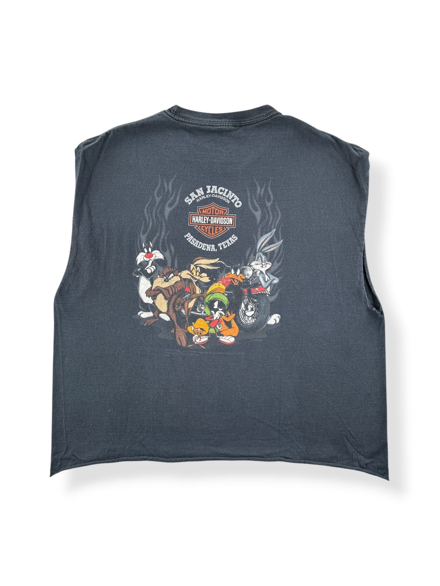 Back of Vintage Harley Davidson Looney Tunes Chopper Tee SZ L