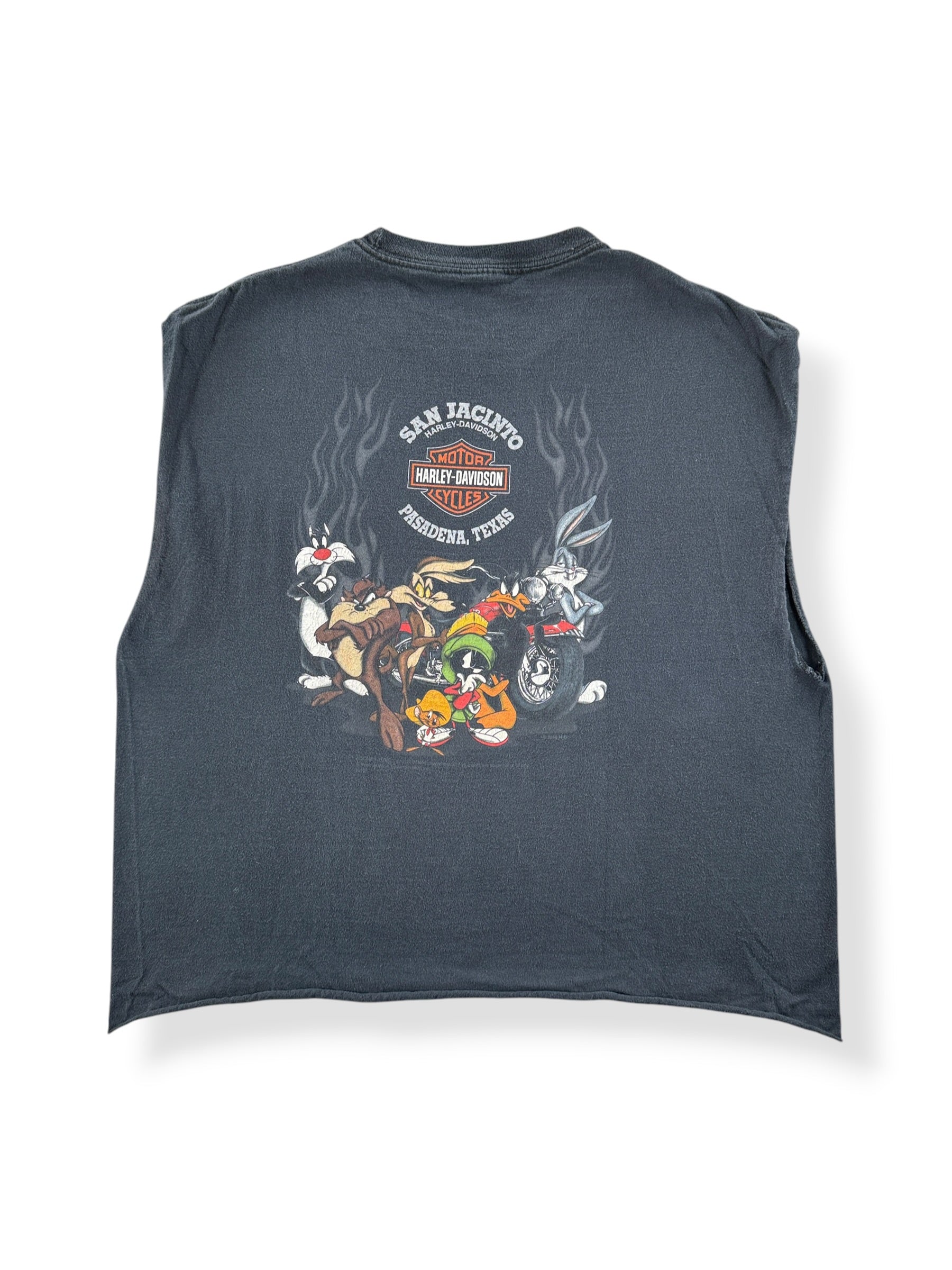 Back of Vintage Harley Davidson Looney Tunes Chopper Tee SZ L