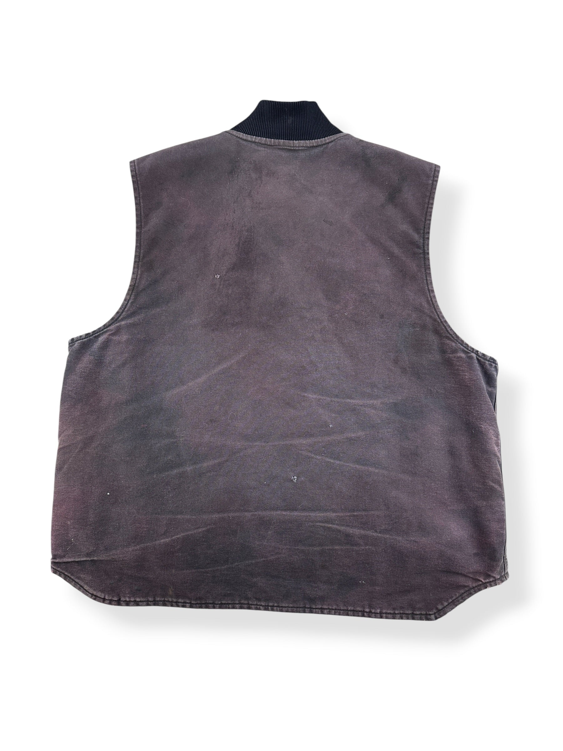Back of Vintage Thrashed Brown Carhartt Vest SZ XL