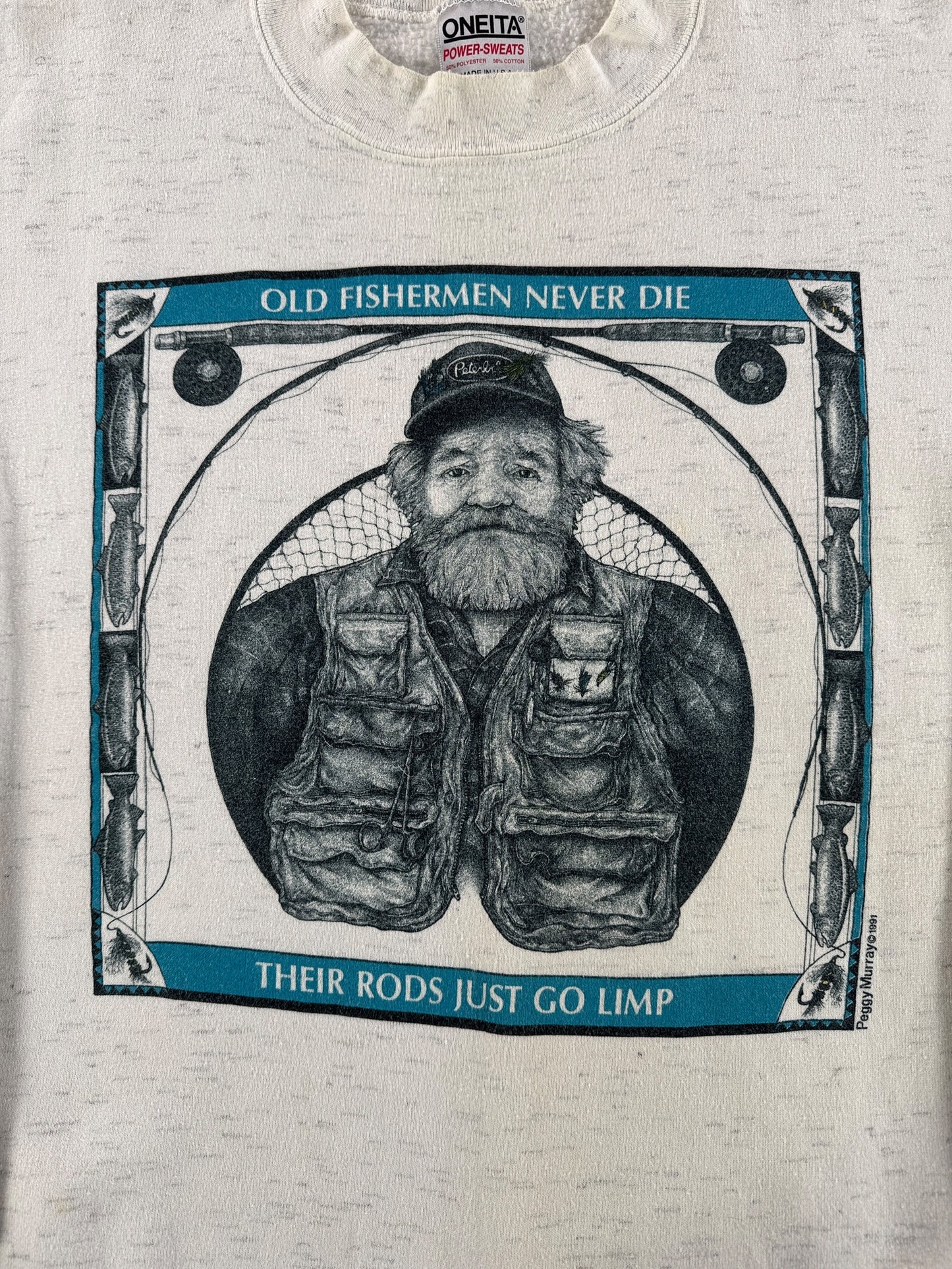 Graphic of Vintage 90s Fisherman Crewneck SZ L (Fits M)