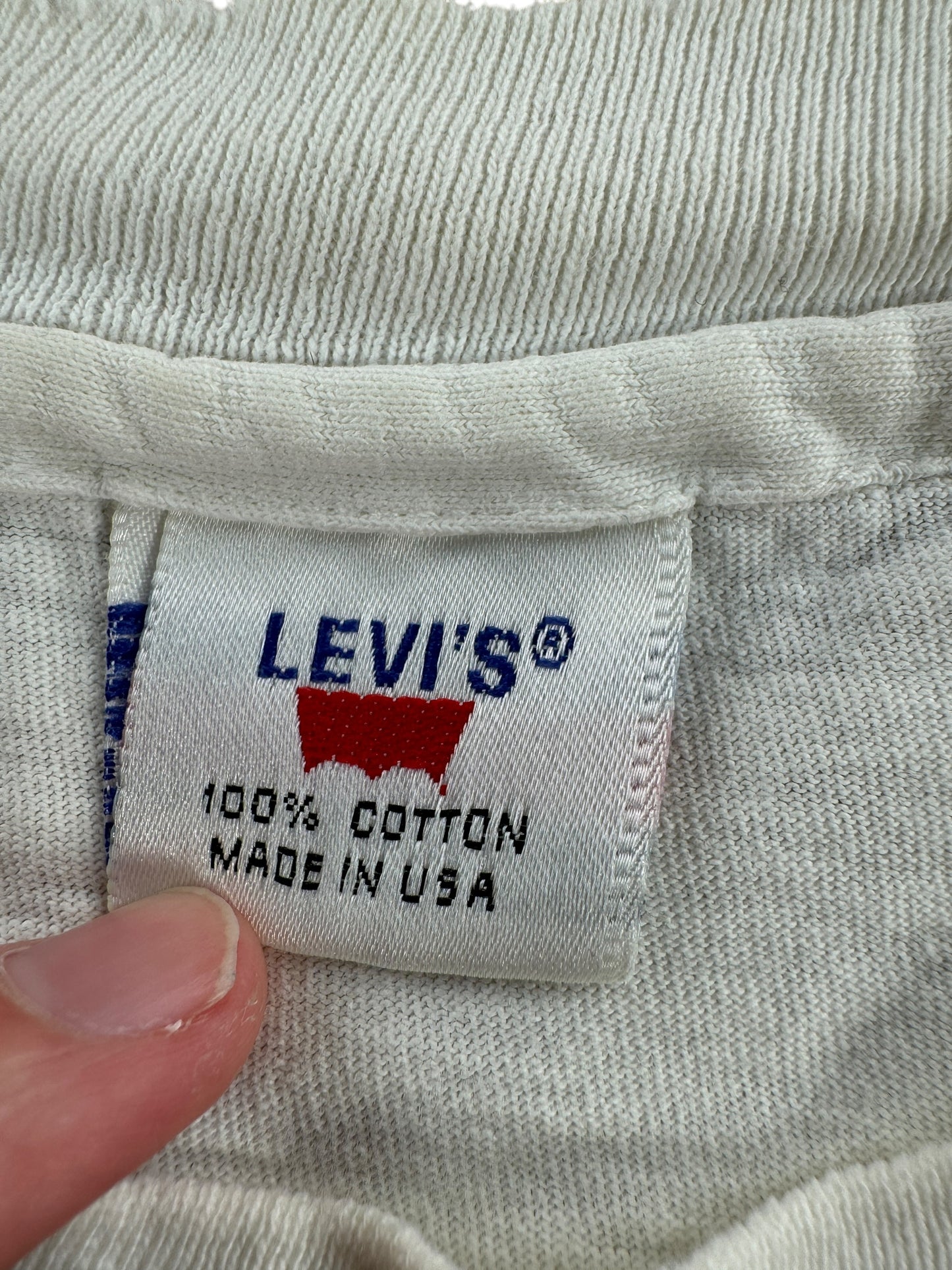 Tag on Vintage Levi's Thrasher Tee SZ L AS IS