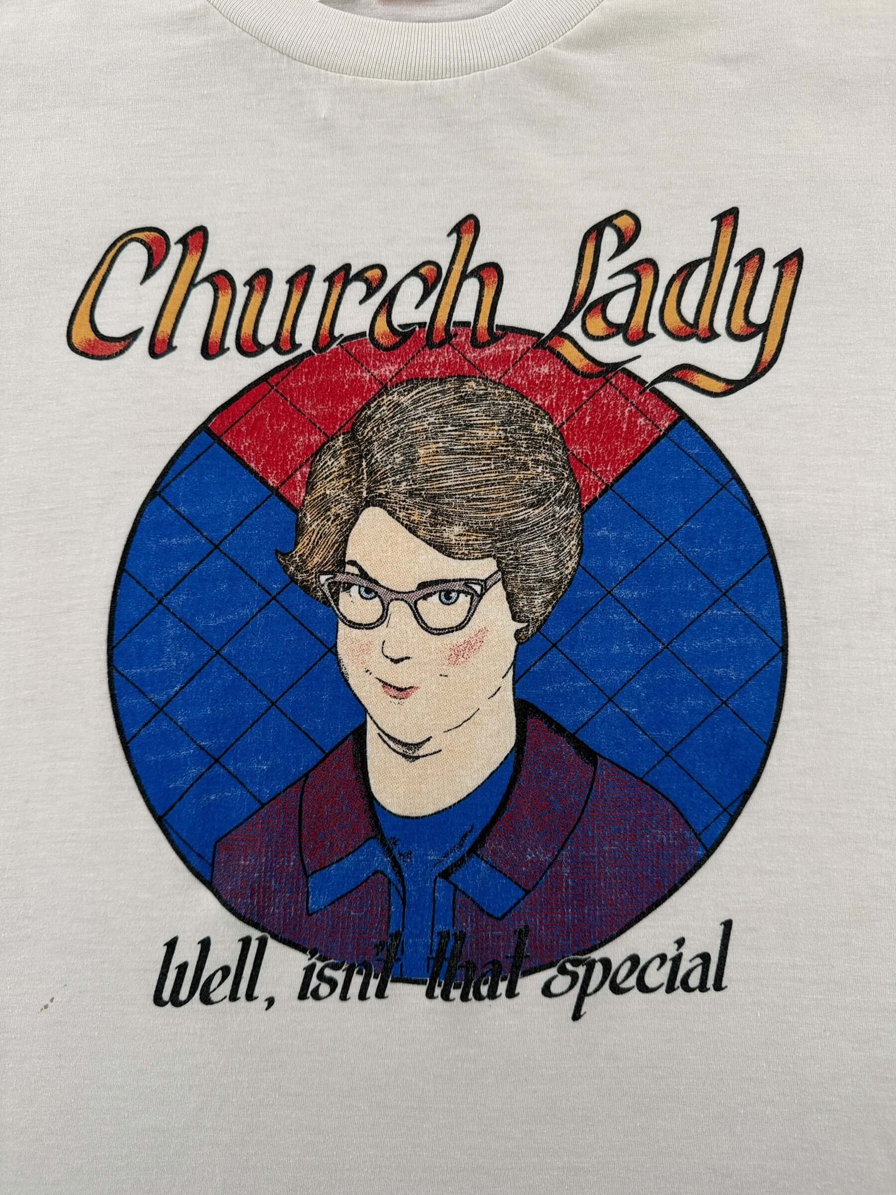 Graphic of Vintage SNL Church Lady Tee SZ L