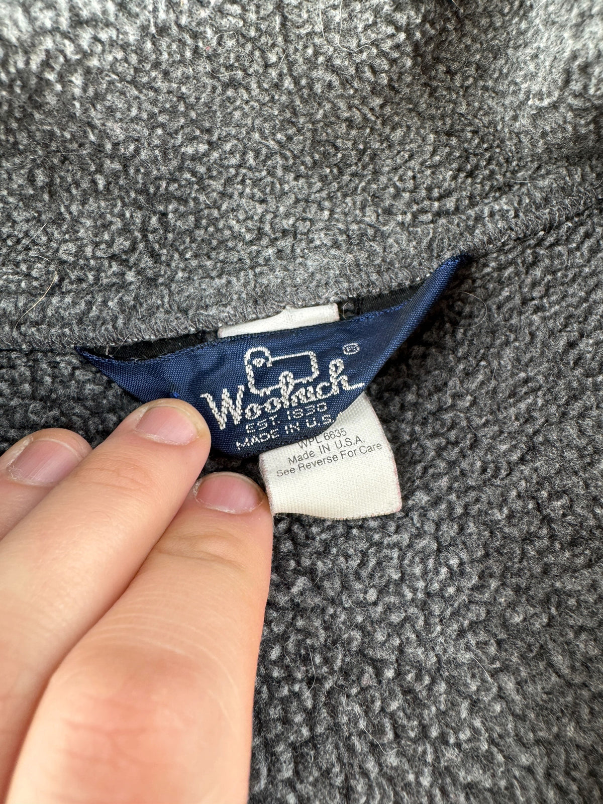 Tags on Vintage Woolrich Grey Zip Up Fleece SZ L