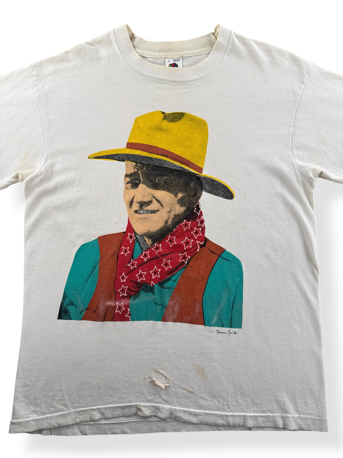Close-up of Vintage John Wayne Tee SZ L - AS IS