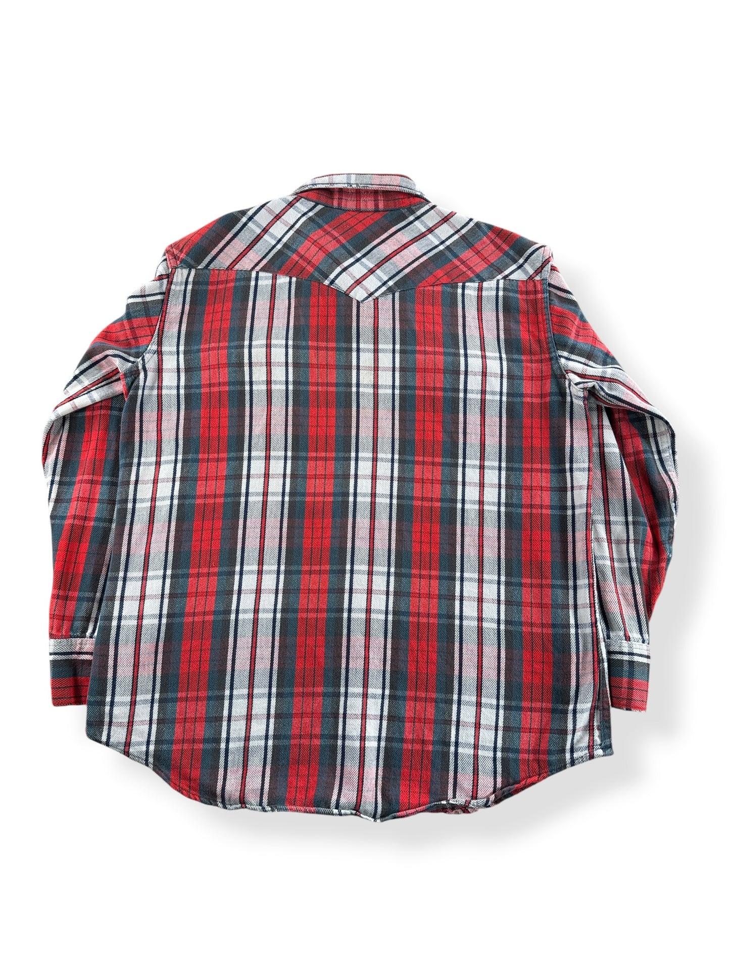 Back of Vintage Prentiss Pearl Snap Cotton Flannel 