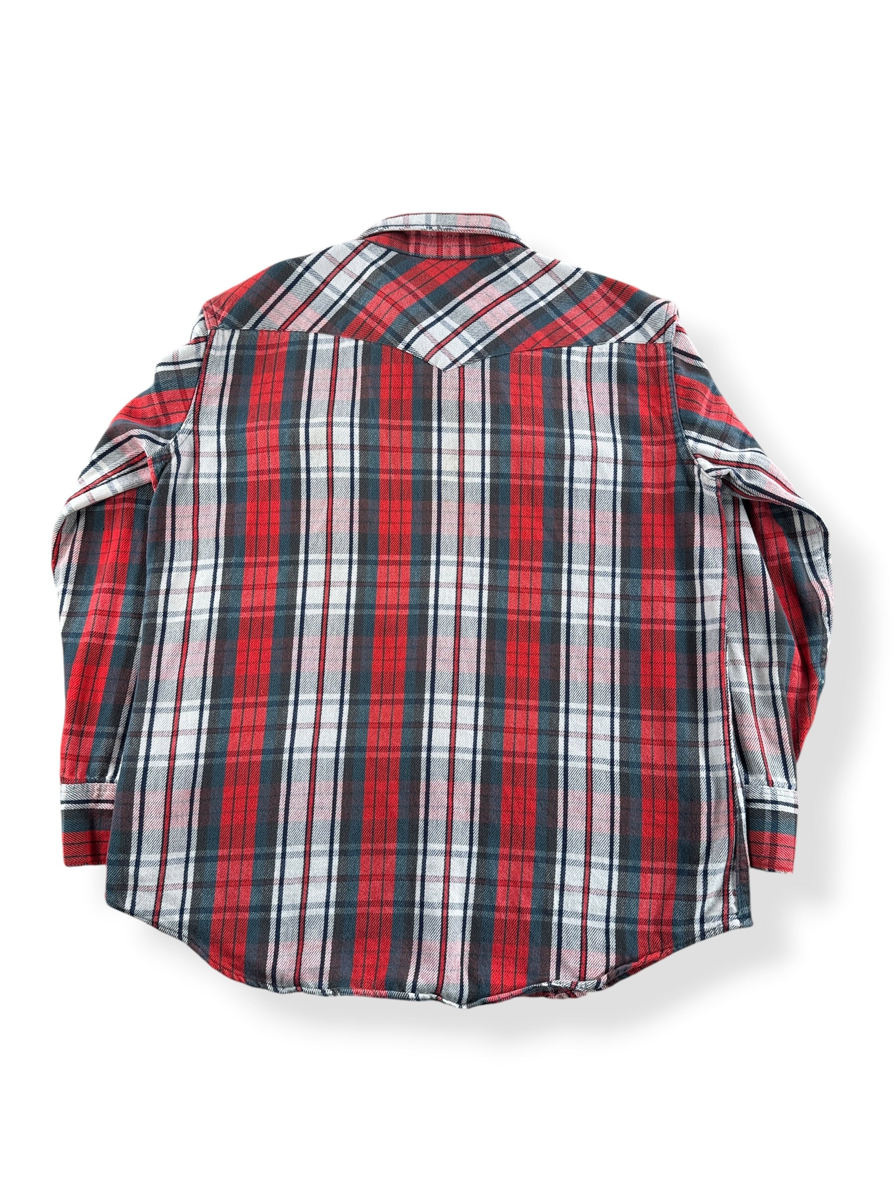 Back of Vintage Prentiss Pearl Snap Cotton Flannel 