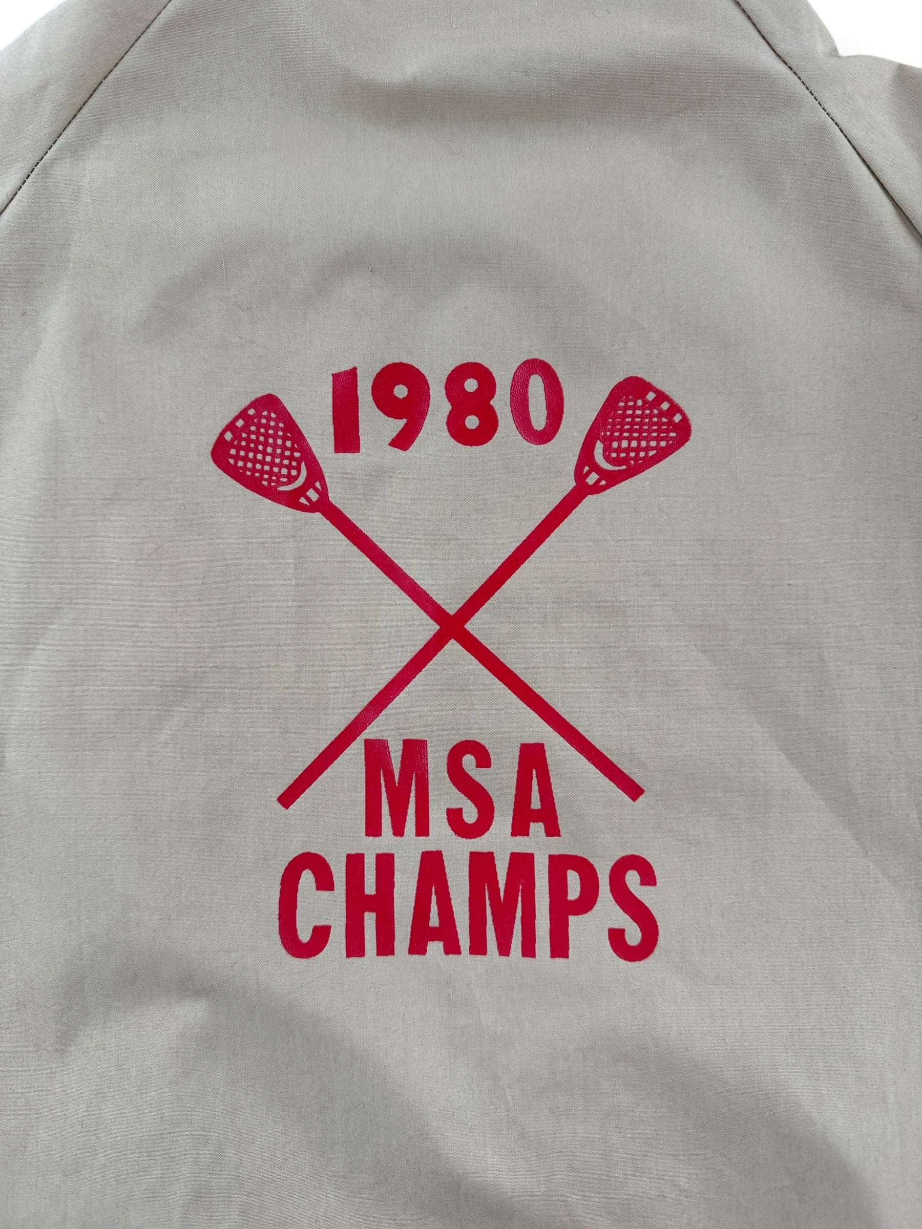 Vintage 1980 Champion FRIENDS Lacrosse Jacket SZ XLBack Graphic of 