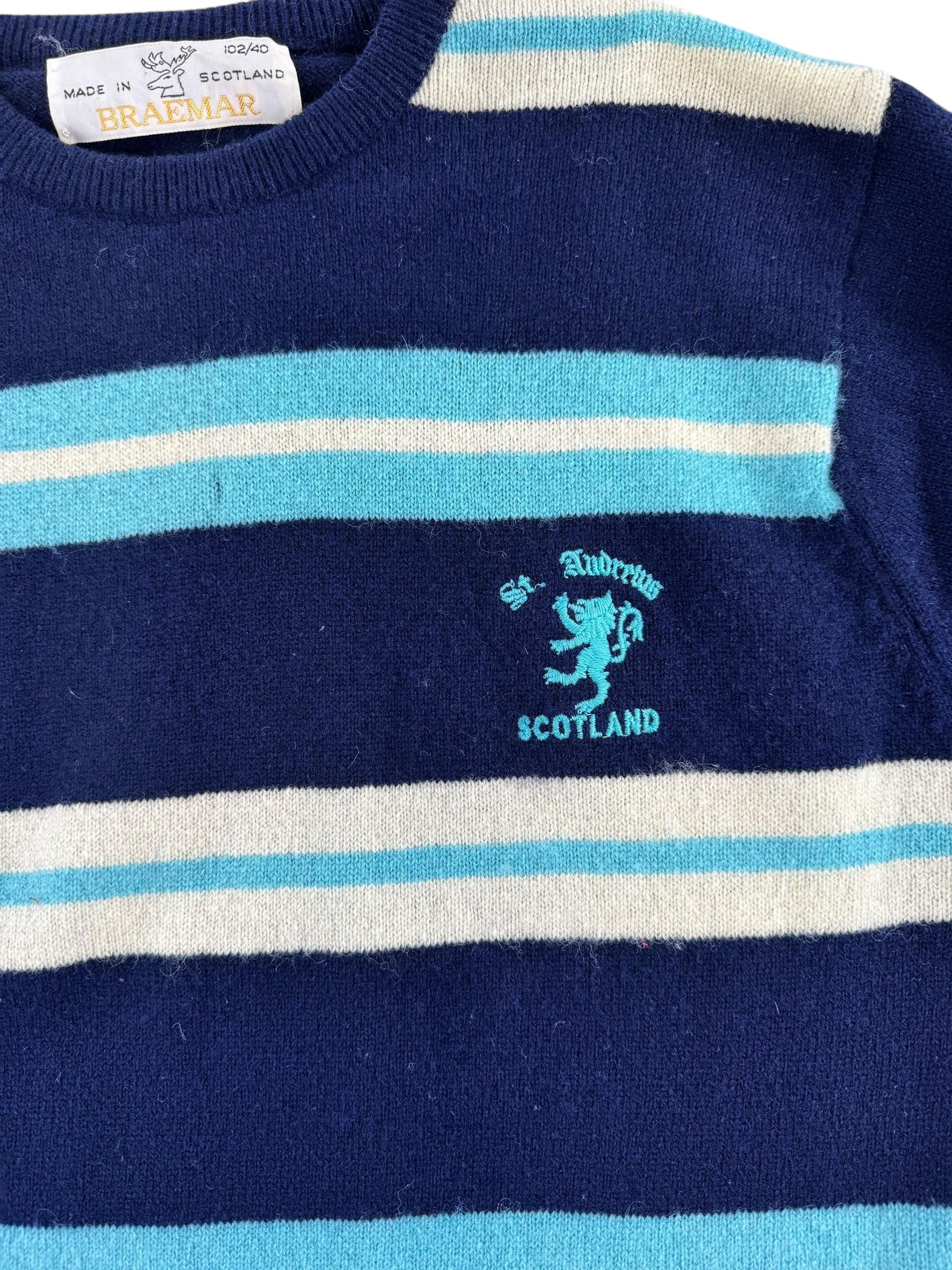 Embroidered logoVintage Wool Braemar St. Andrews Sweater M