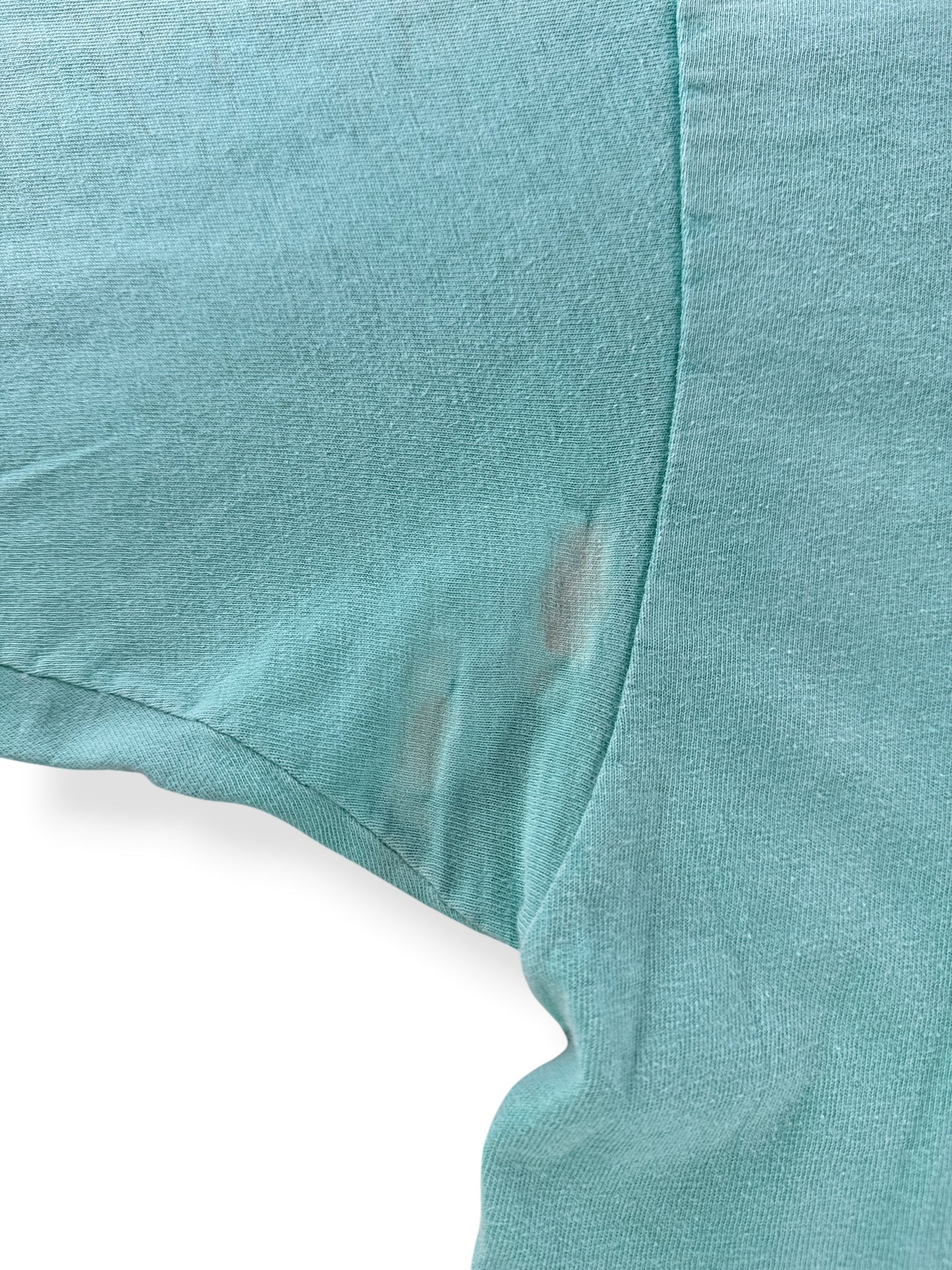 Staining on Vintage Misty Teal Blank Tee SZ XXL (Fits XL)