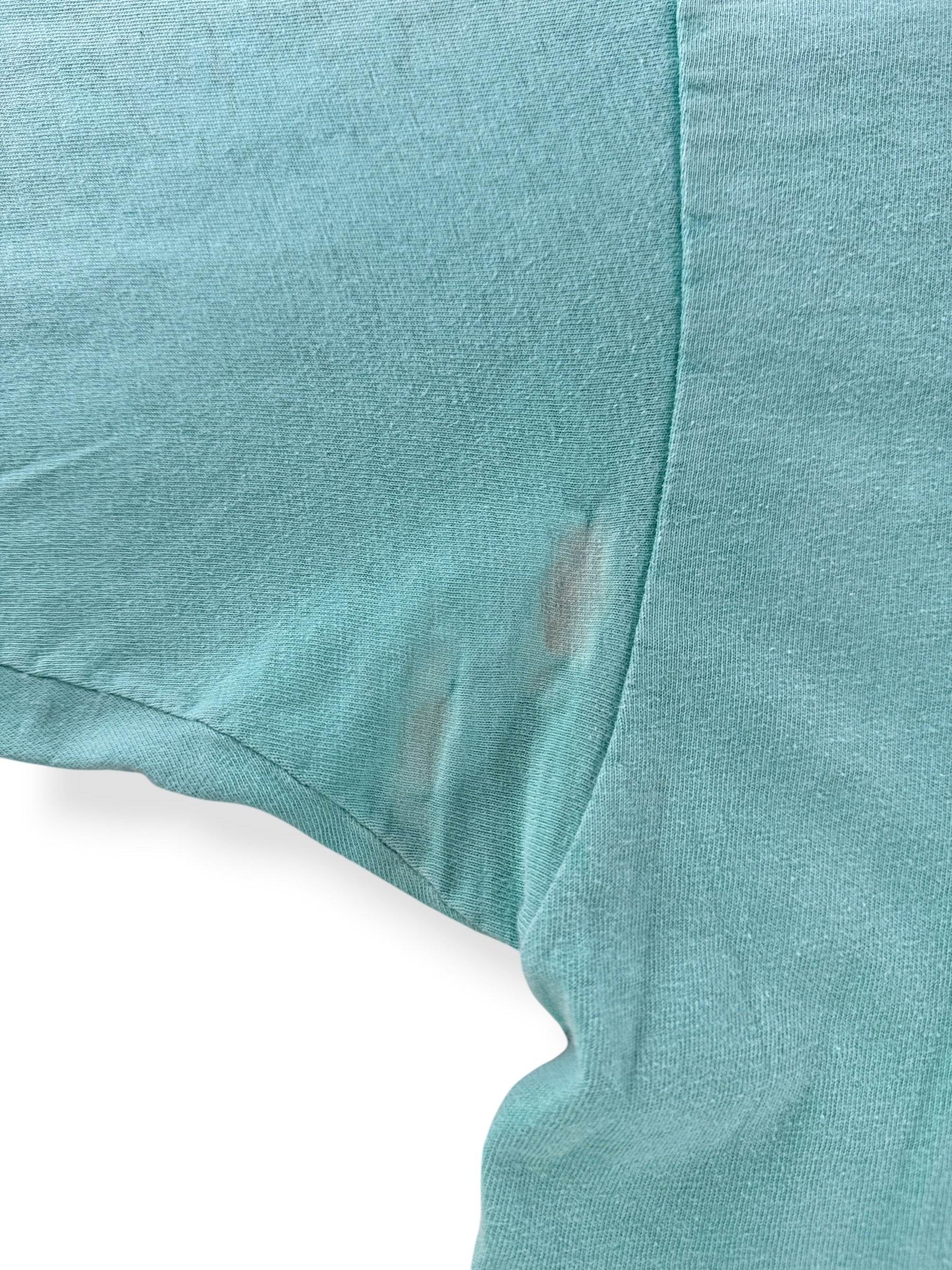 Staining on Vintage Misty Teal Blank Tee SZ XXL (Fits XL)