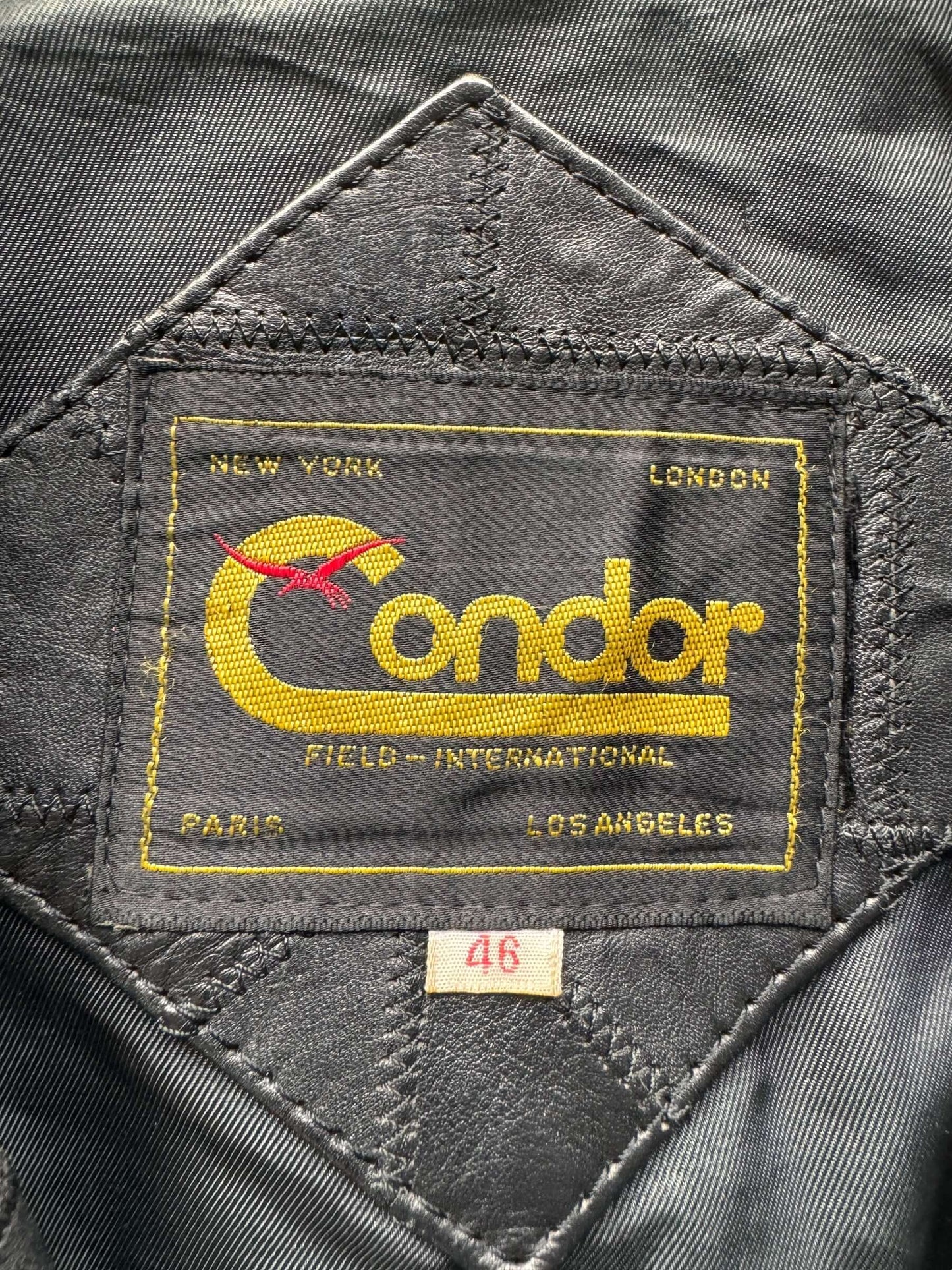 tag on Vintage Condor Patchwork Leather Blazer SZ 46