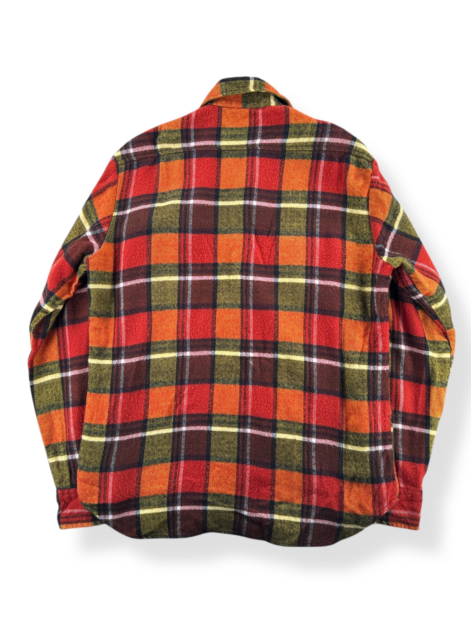 Back of Vintage Montgomery Ward Acrylic Flannel SZ M