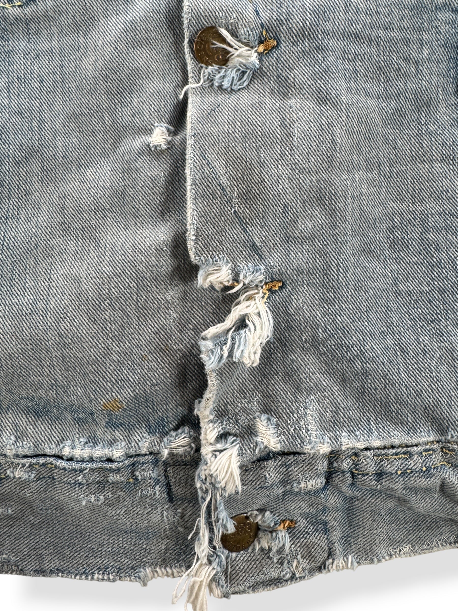 Wear on Vintage Thrashed 70s Lee Storm Rider Denim Jacket SZ L