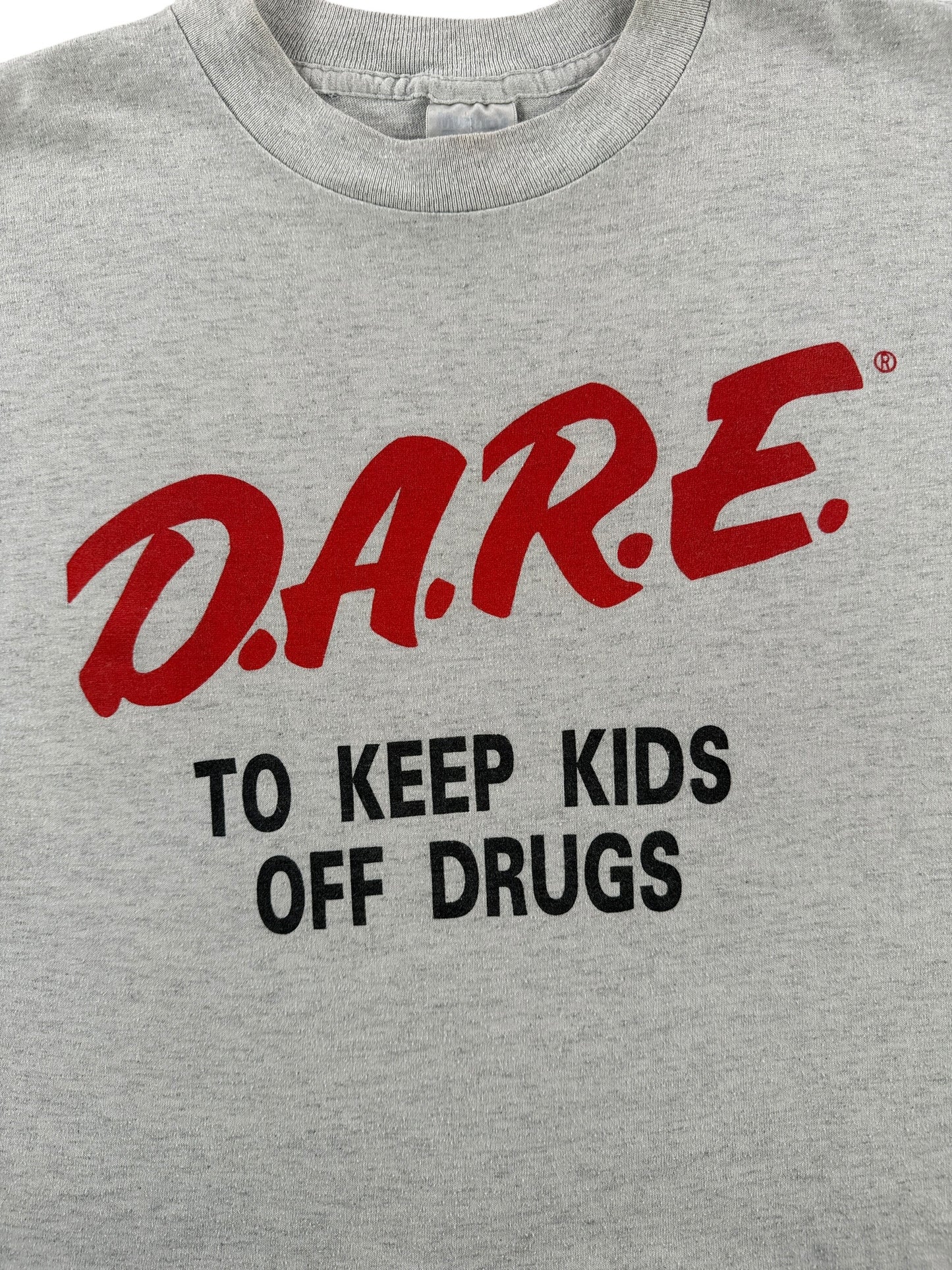 Front Graphic of Vintage DARE Crop Top Tee SZ M