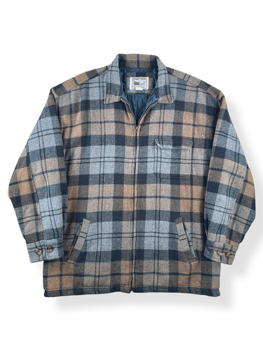Front of Vintage Country Seat Zip Up Flannel SZ XL