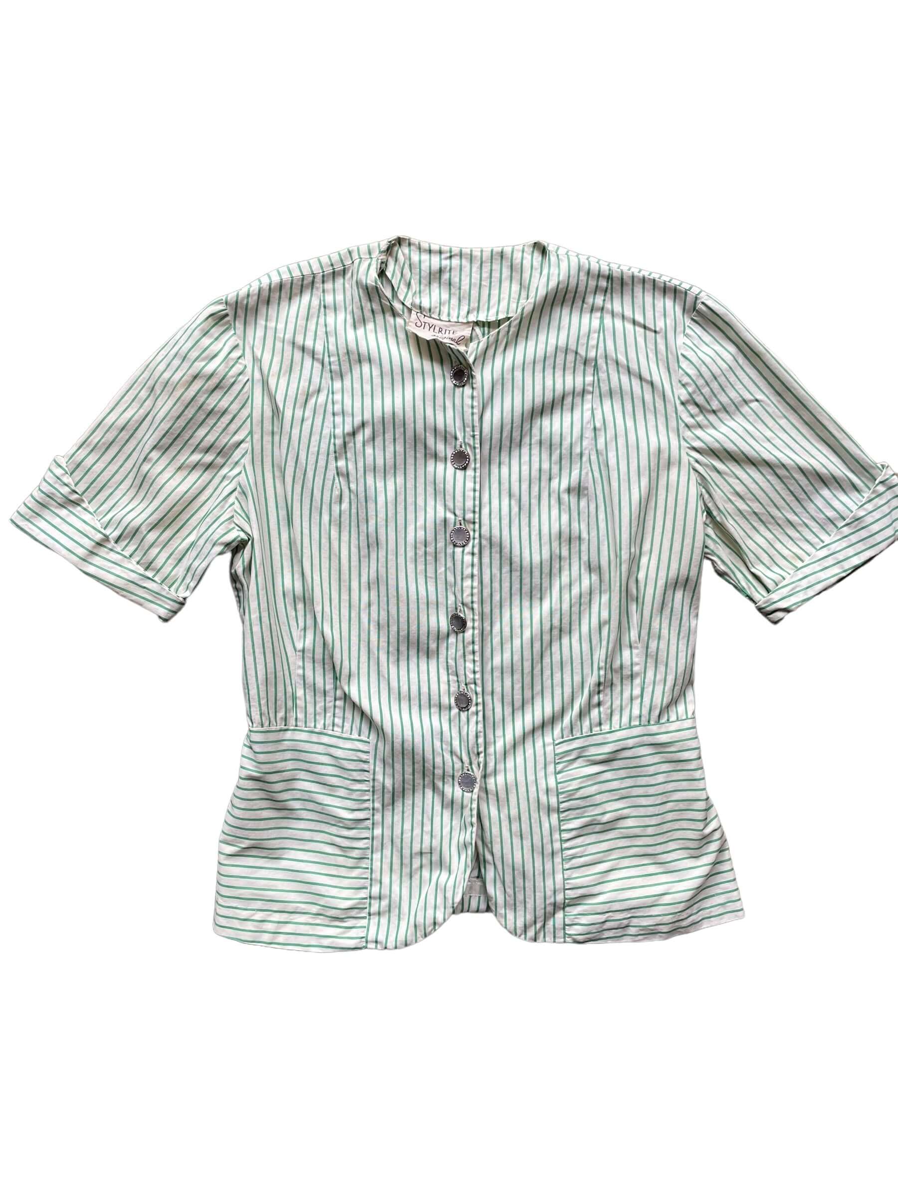 Full front view of 1940s Stylerite Striped Top M