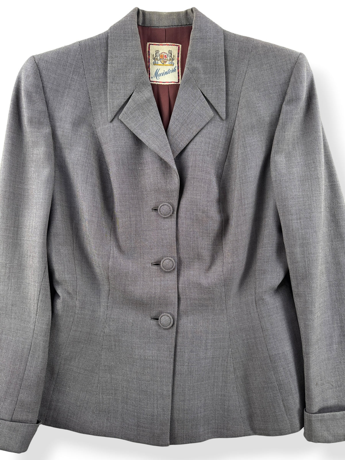 Close-up of Vintage 40s Macintosh Blazer SZ M - AS IS