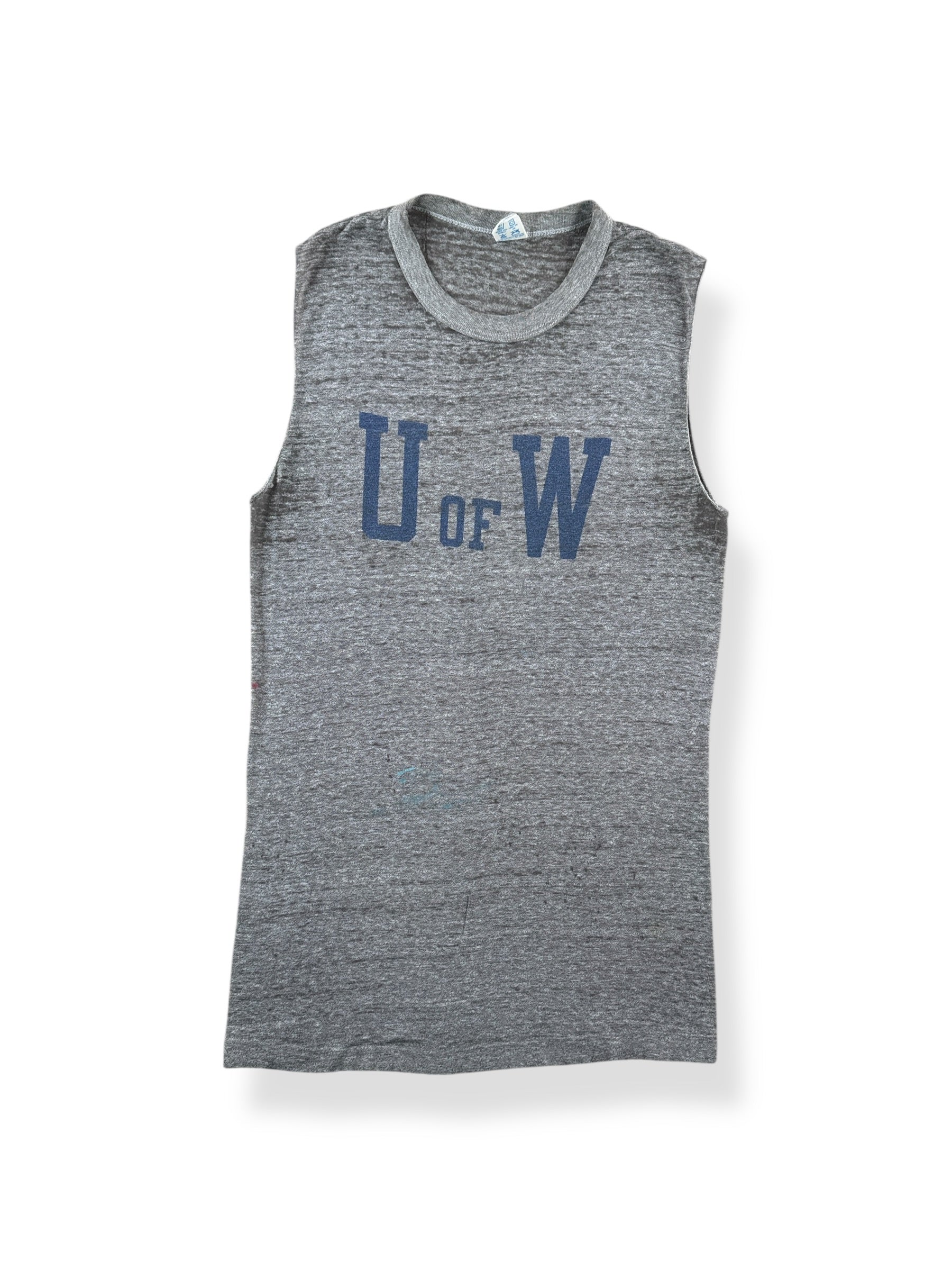 Front of Vintage Heather Grey UW Champion Chopper Tee SZ M (Fits XS)