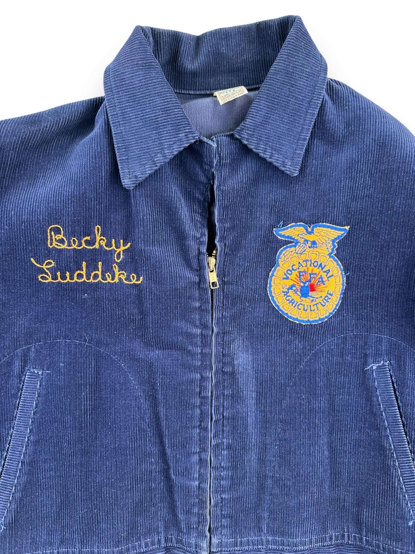 front close up of Vintage La Vernia TX FFA Jacket SZ 36