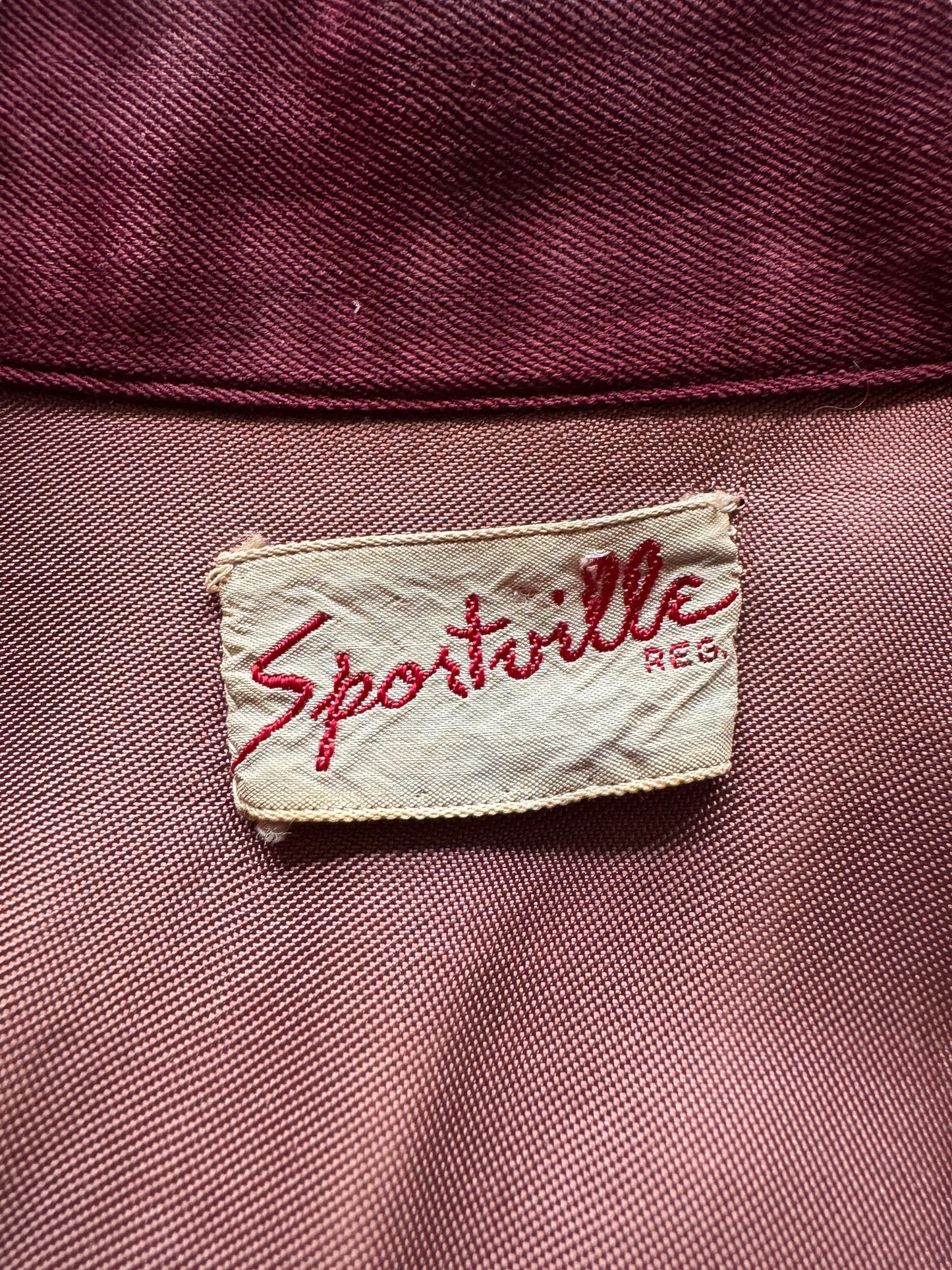 Label on Vintage Sportsville Gabardine Top SZ M