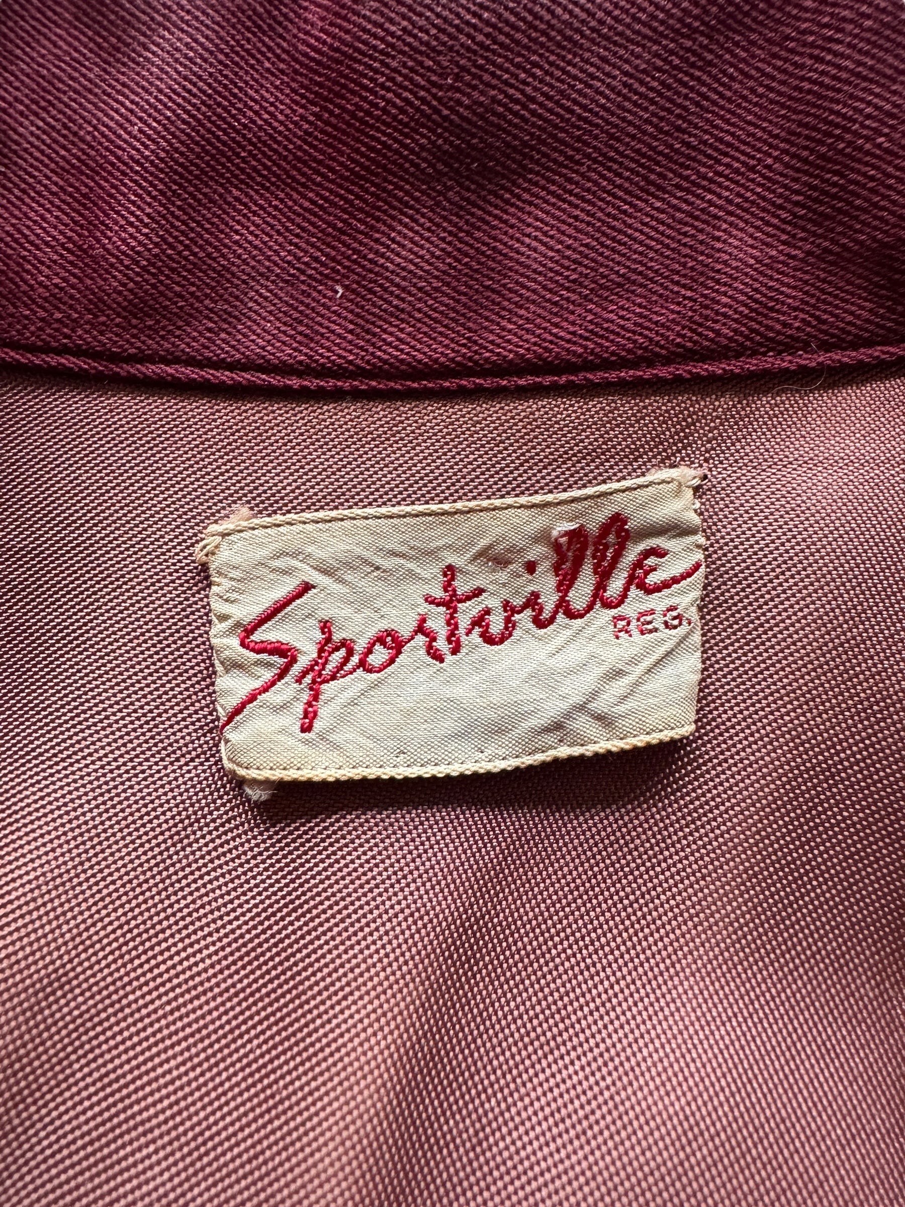 Label on Vintage Sportsville Gabardine Top SZ M