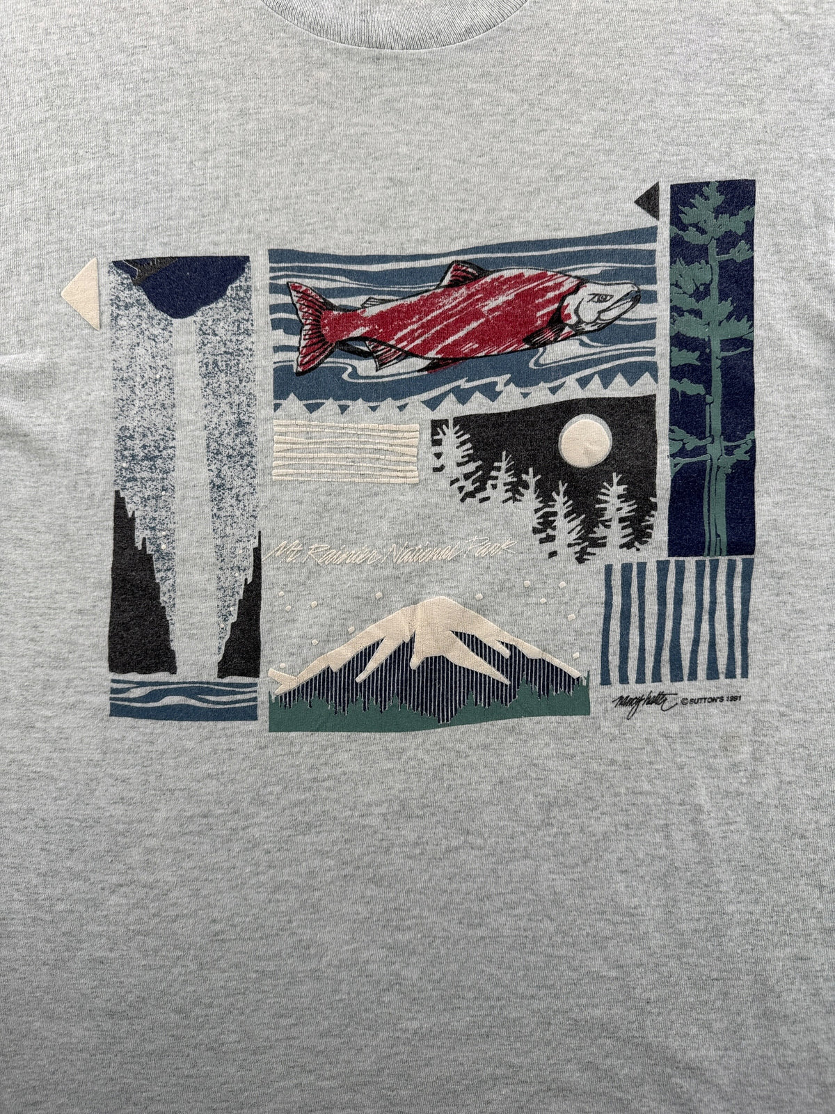 Vintage Mt Rainier Nat Park Salmon Tee SZ M