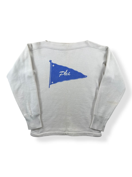 Front of Vintage Boatneck Phi Frat Sweatshirt SZ S