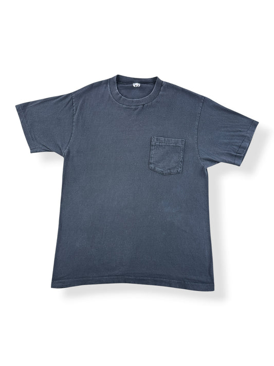 Front of Vintage JC Penney Black Pocket Tee SZ L (Fits M)