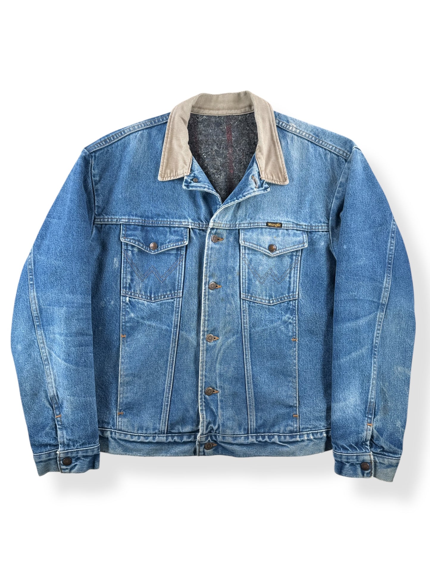 Front of Vintage Wrangler Blanket Lined Trucker Jacket SZ XXL