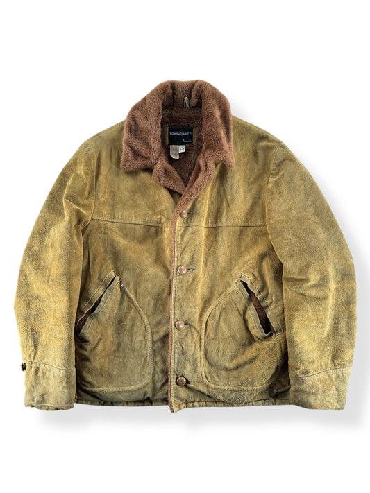 Front of Vintage Suede Fur Lined Towncraft Jacket SZ L