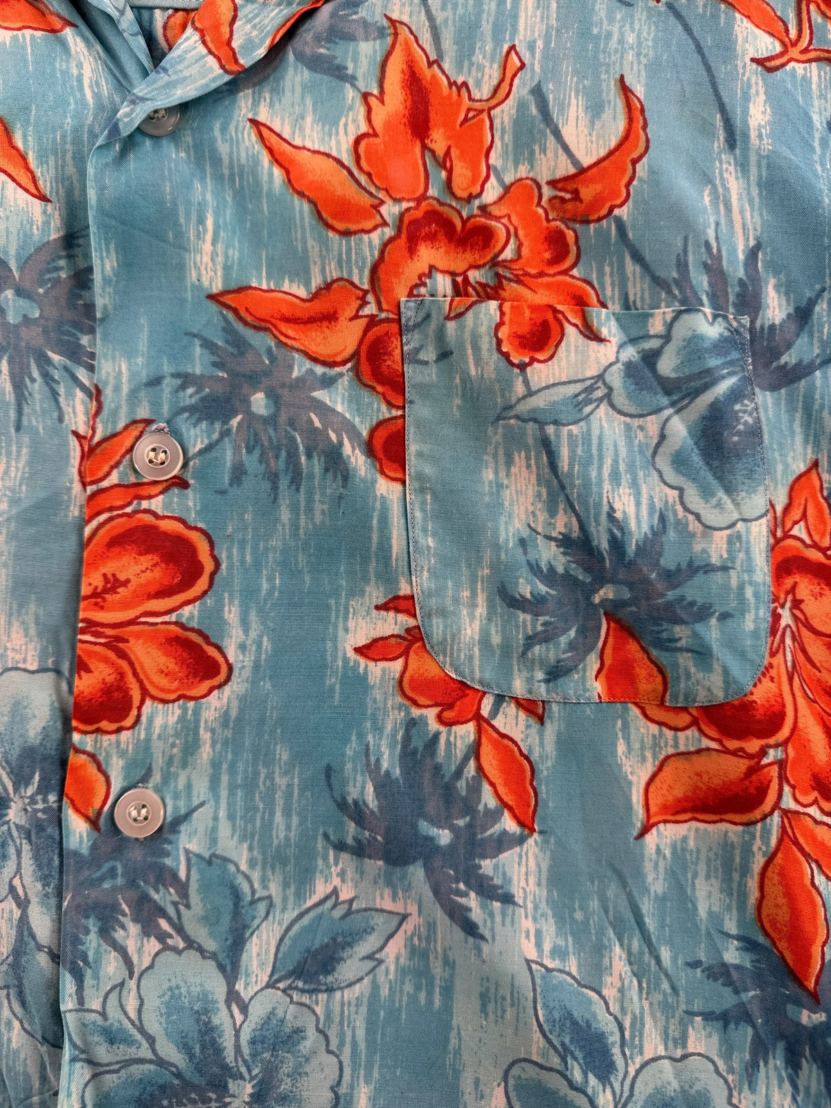 Pattern on front of Vintage Aloha Brand Aloha Shirt SZ L