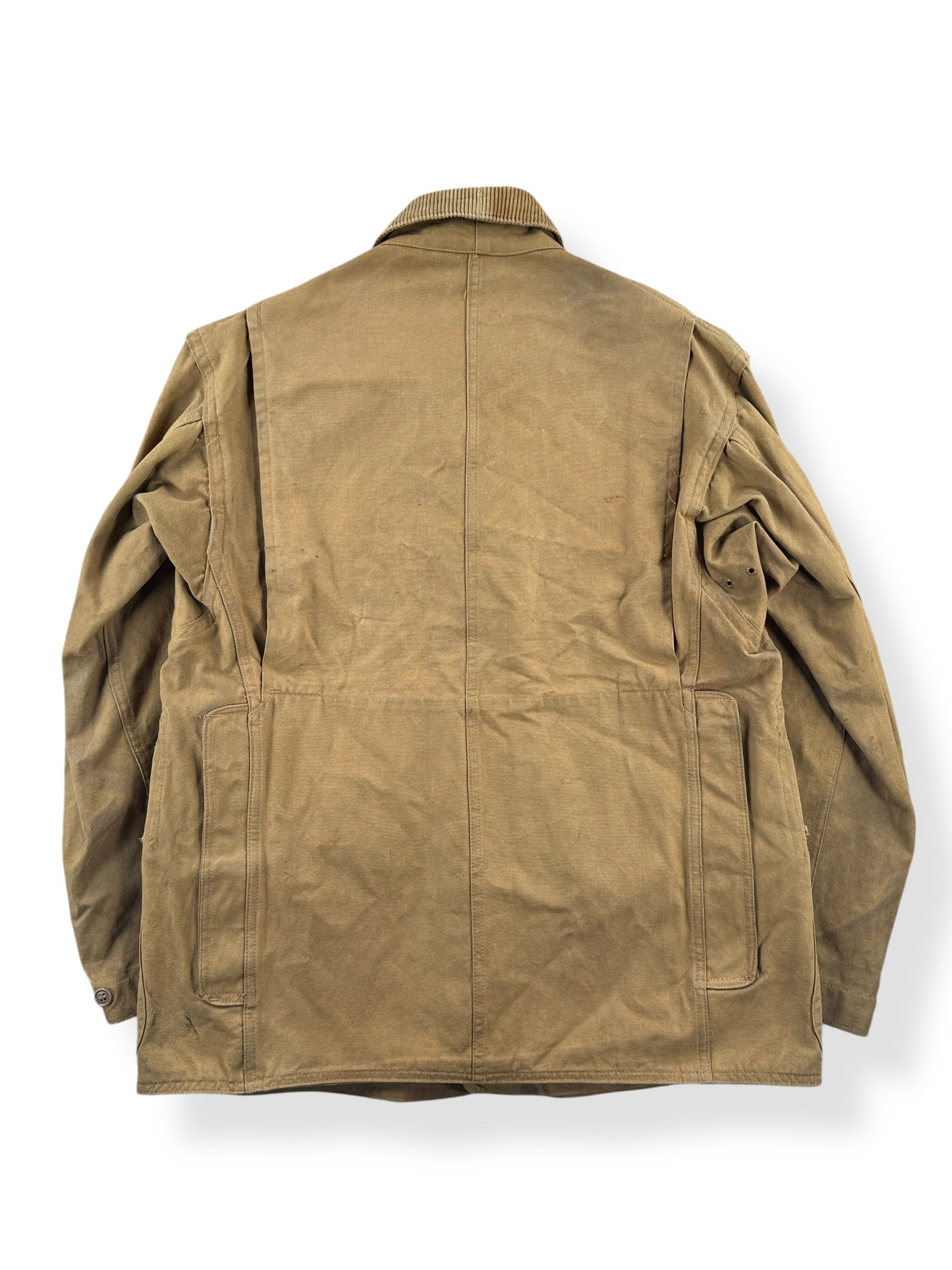 Back of Vintage 1940s Blue Bill Hunting Coat SZ S