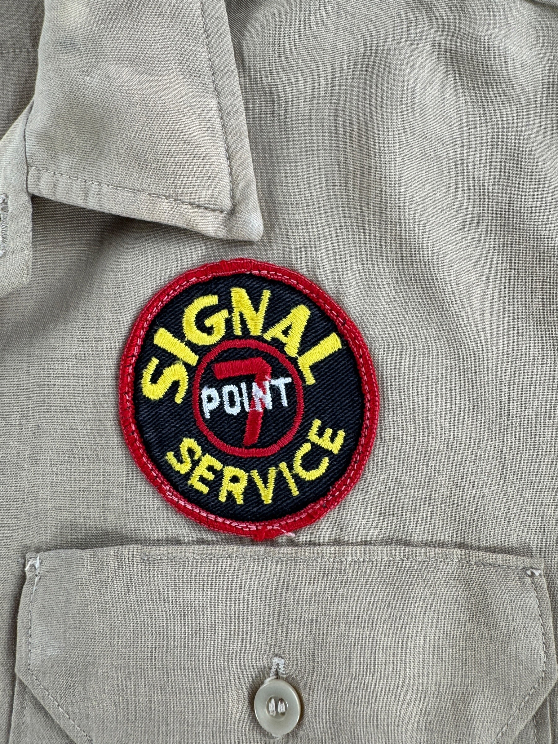 Patch on Vintage Lion Signal Service Shirt SZ XL
