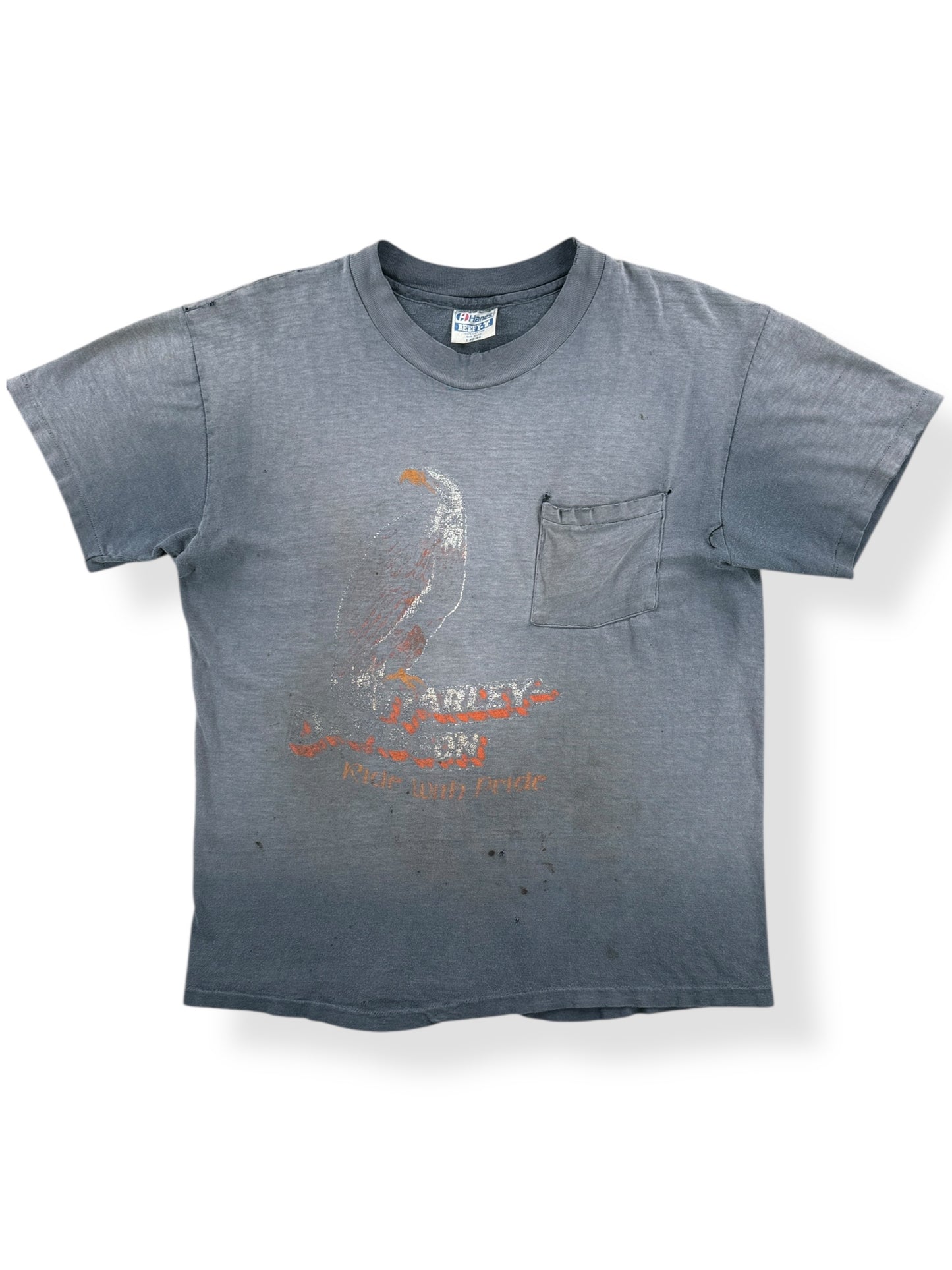 Front of Vintage Insane Fader Salina's CA Harley Davidson Tee SZ L