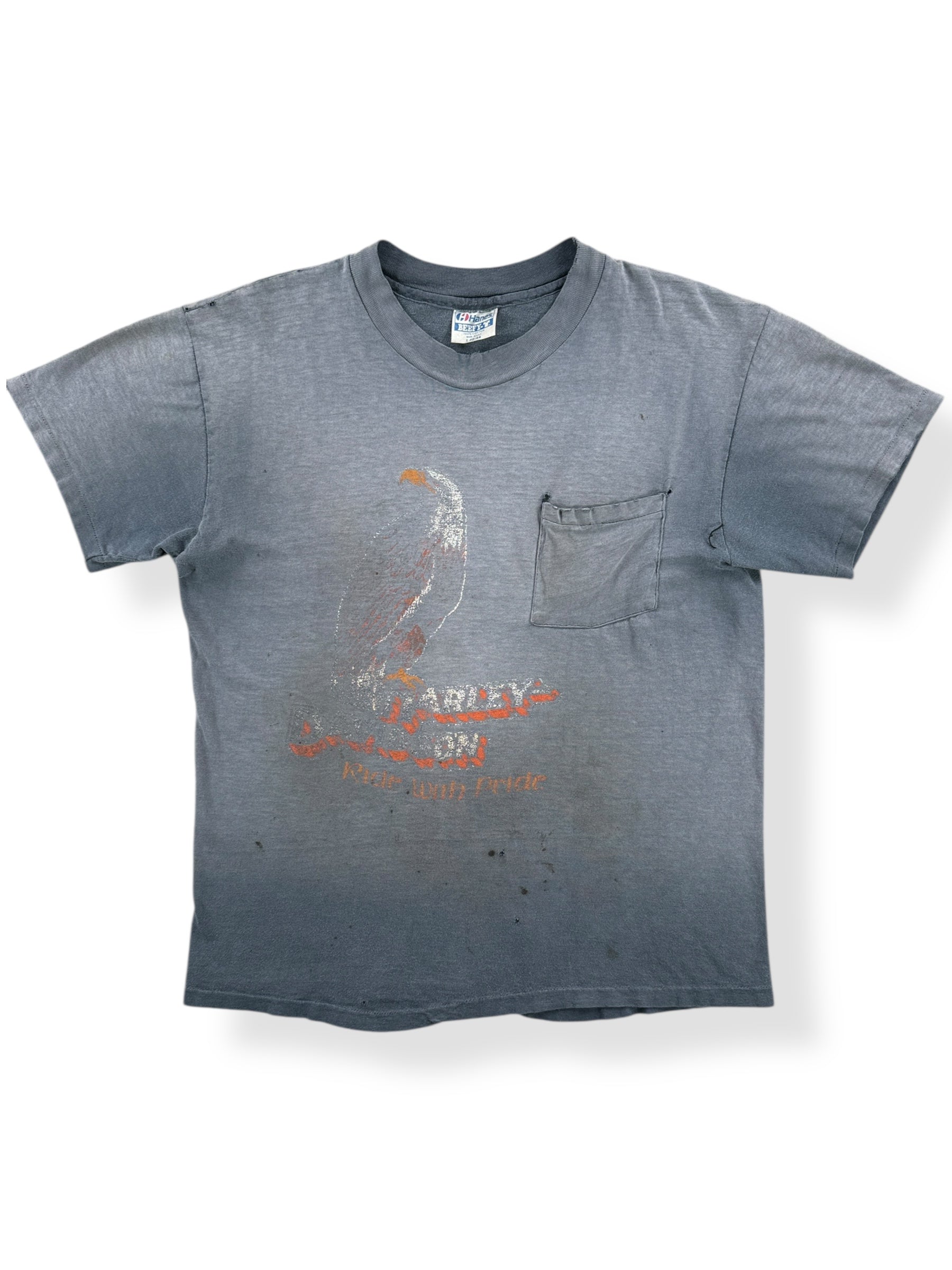 Front of Vintage Insane Fader Salina's CA Harley Davidson Tee SZ L