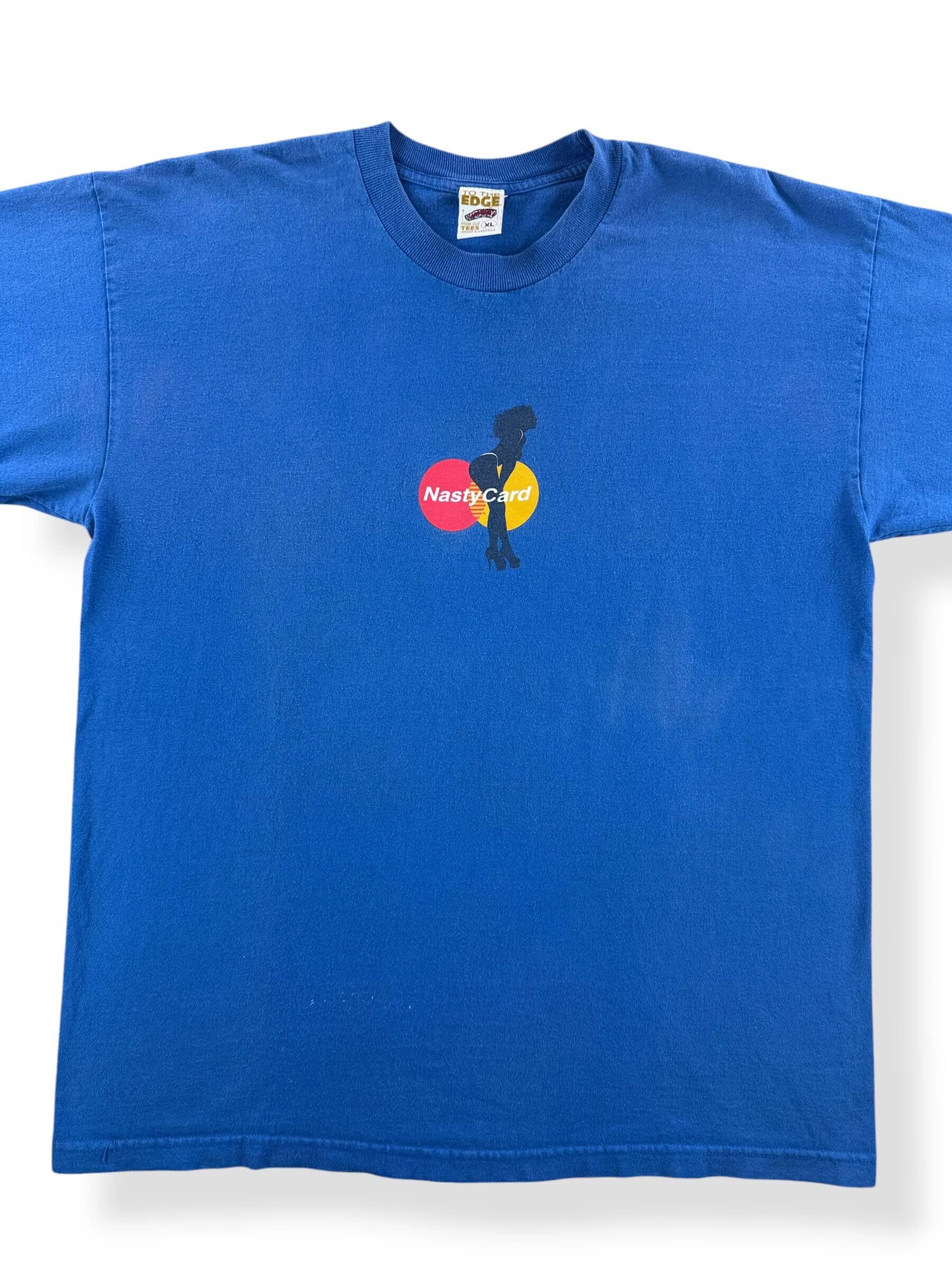 Front Close Up of Vintage Nasty Card Tee SZ XL (Fits L)