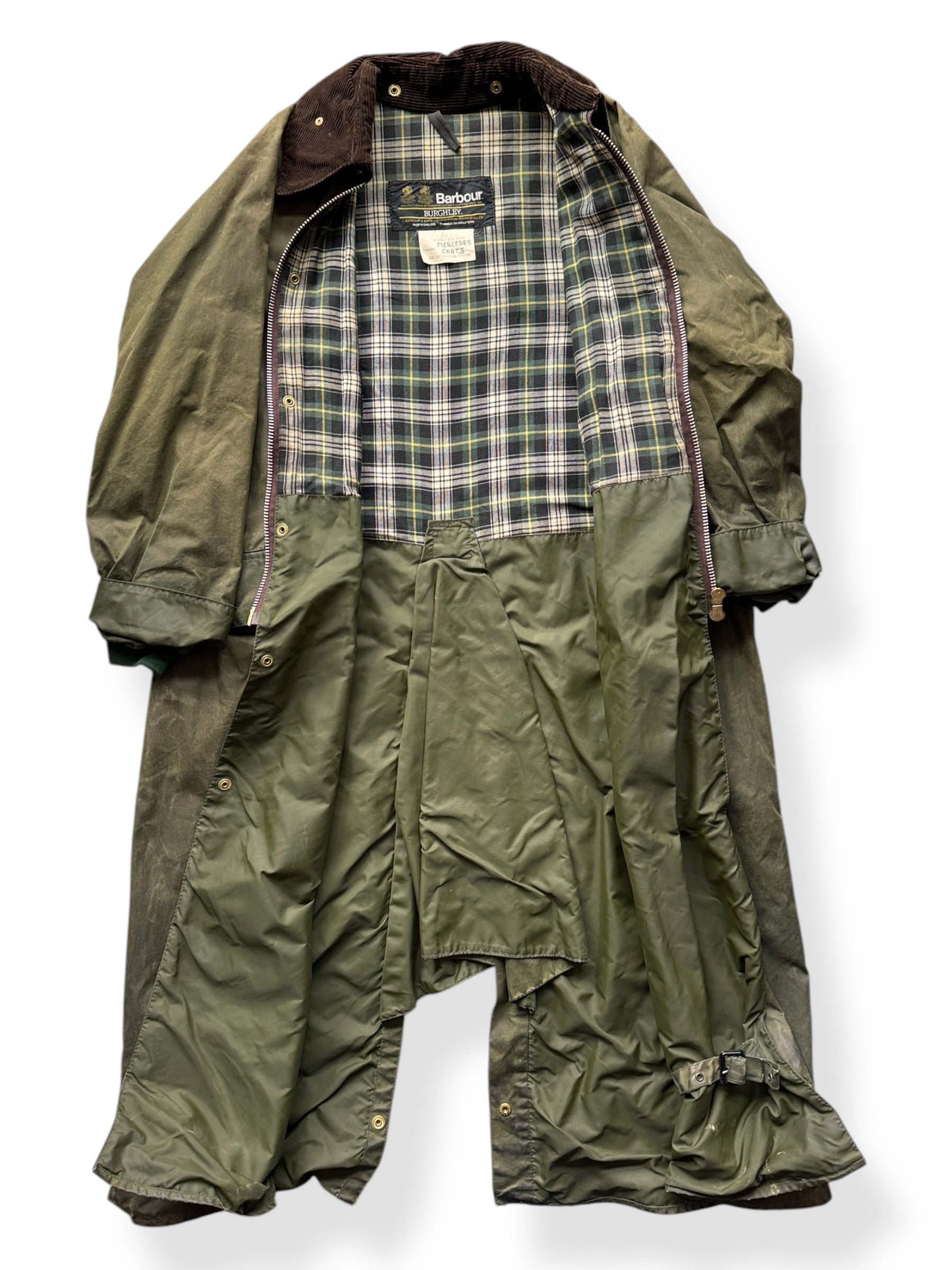 Inside of Barbour Waxed Duster Coat SZ XL