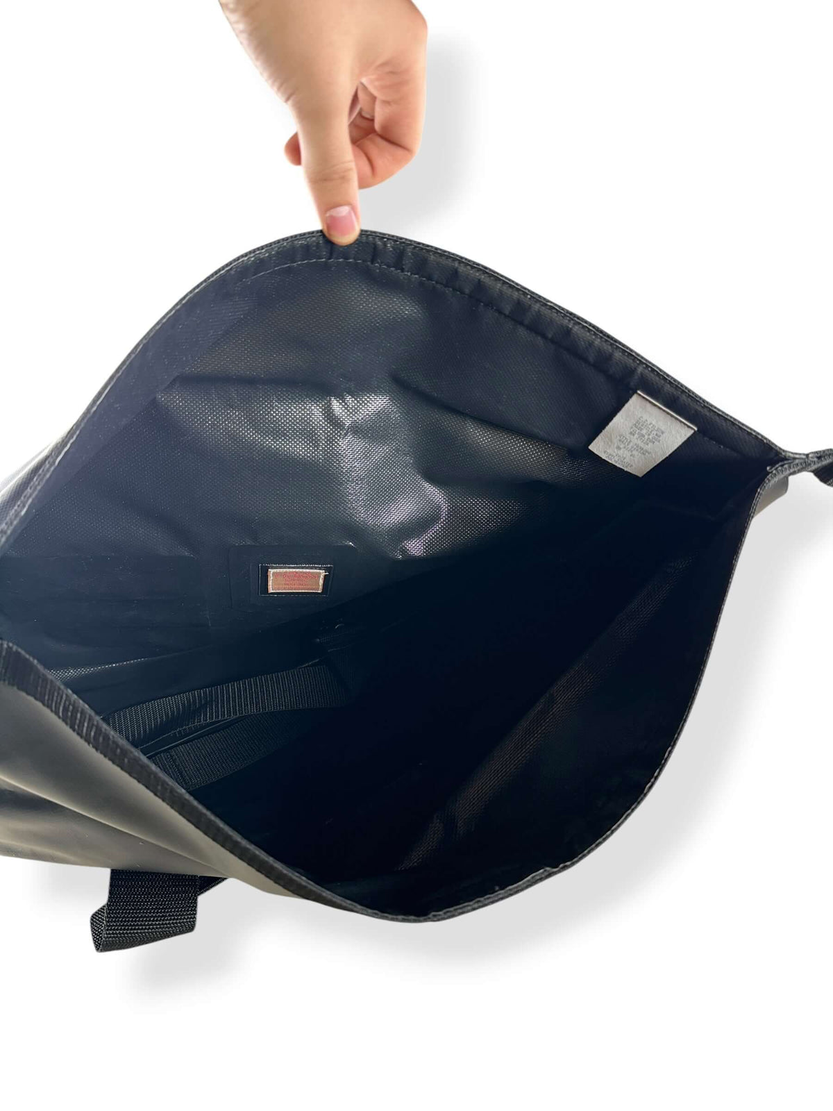 Inside of Filson Dry Duffel Small Design Production Sample