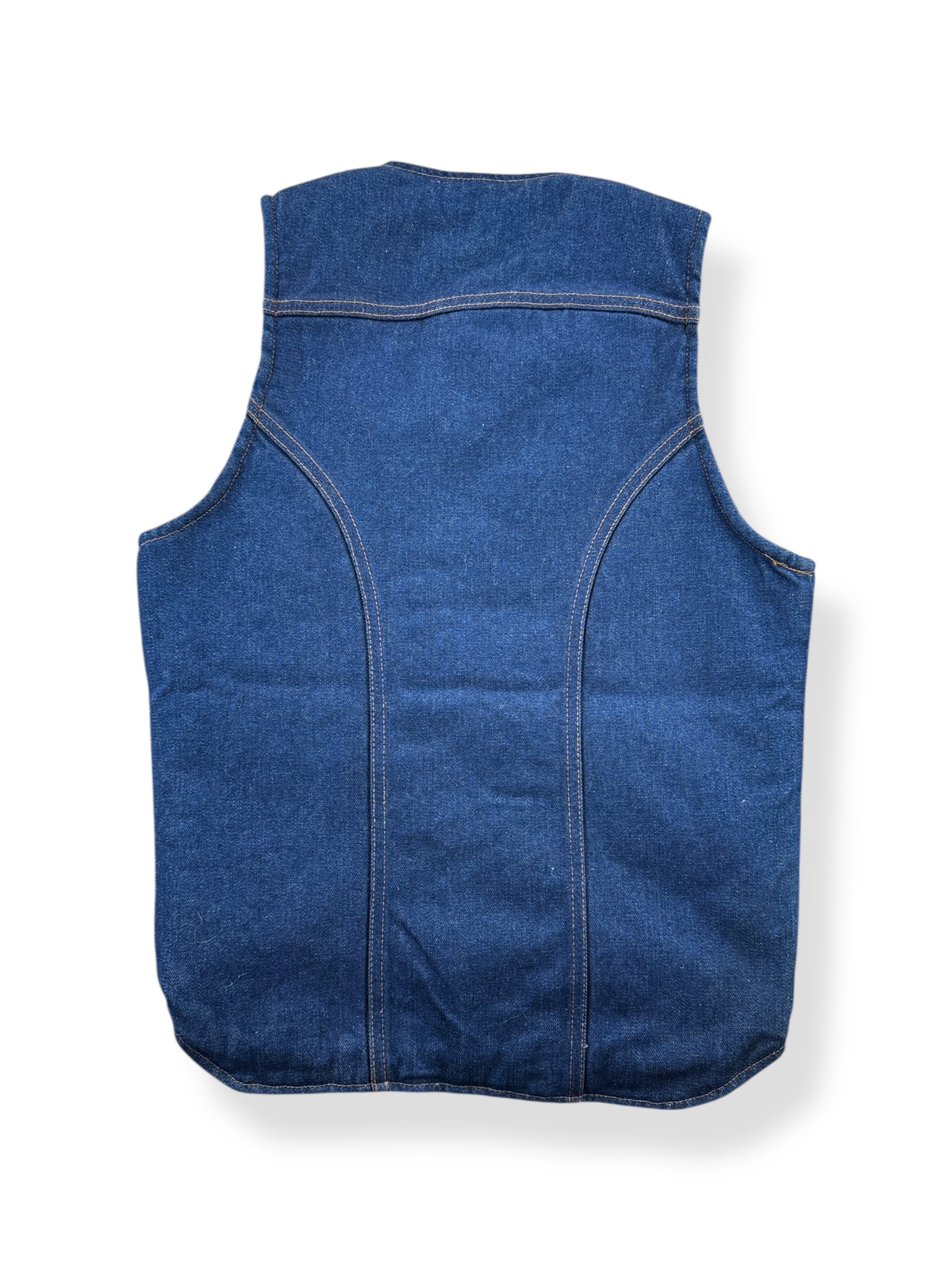 Back of Vintage Wrangler Sherpa Denim Vest SZ S