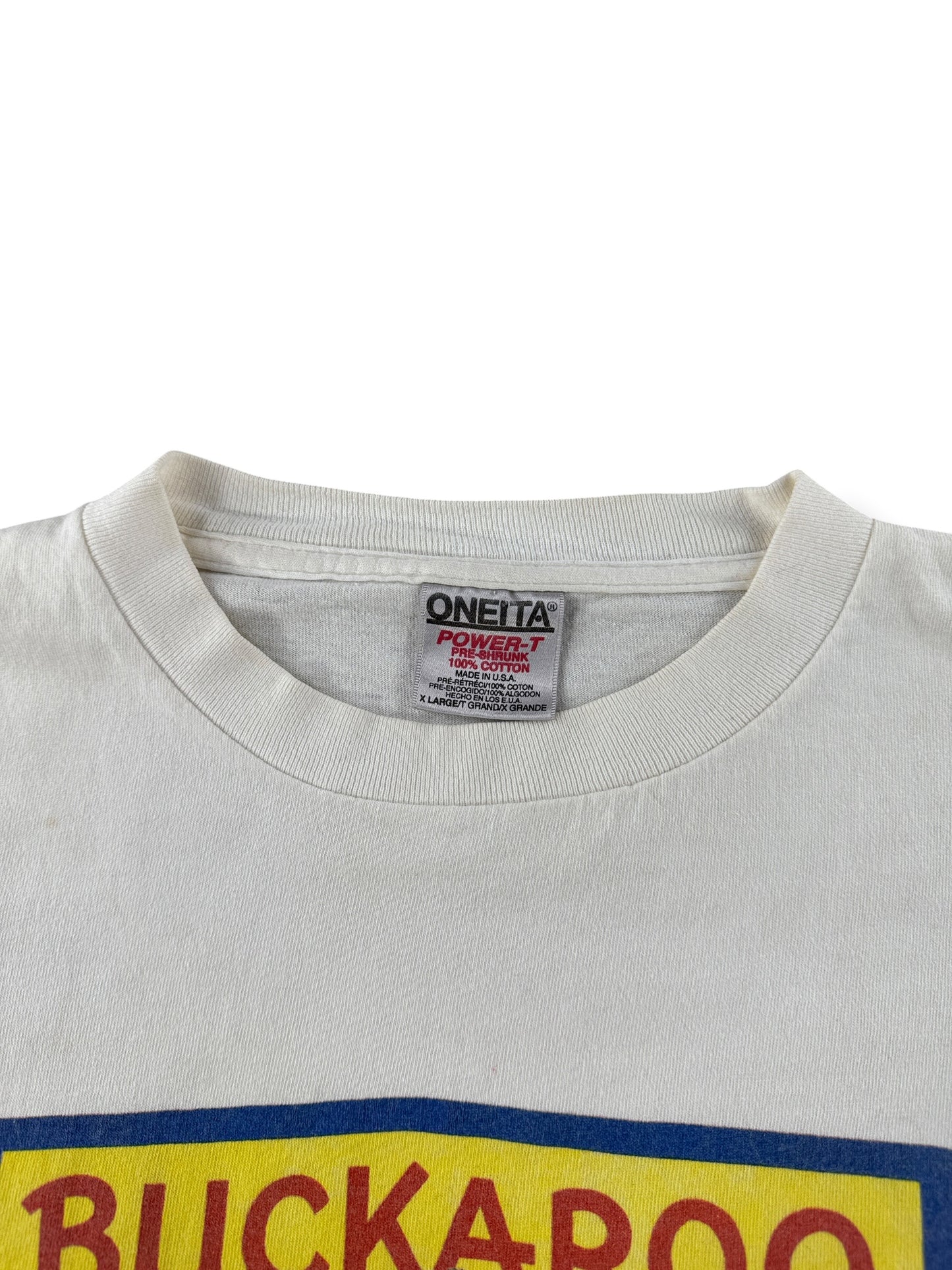 Collar on Vintage Buckaroo Brand Apples Cowboy Tee SZ XL