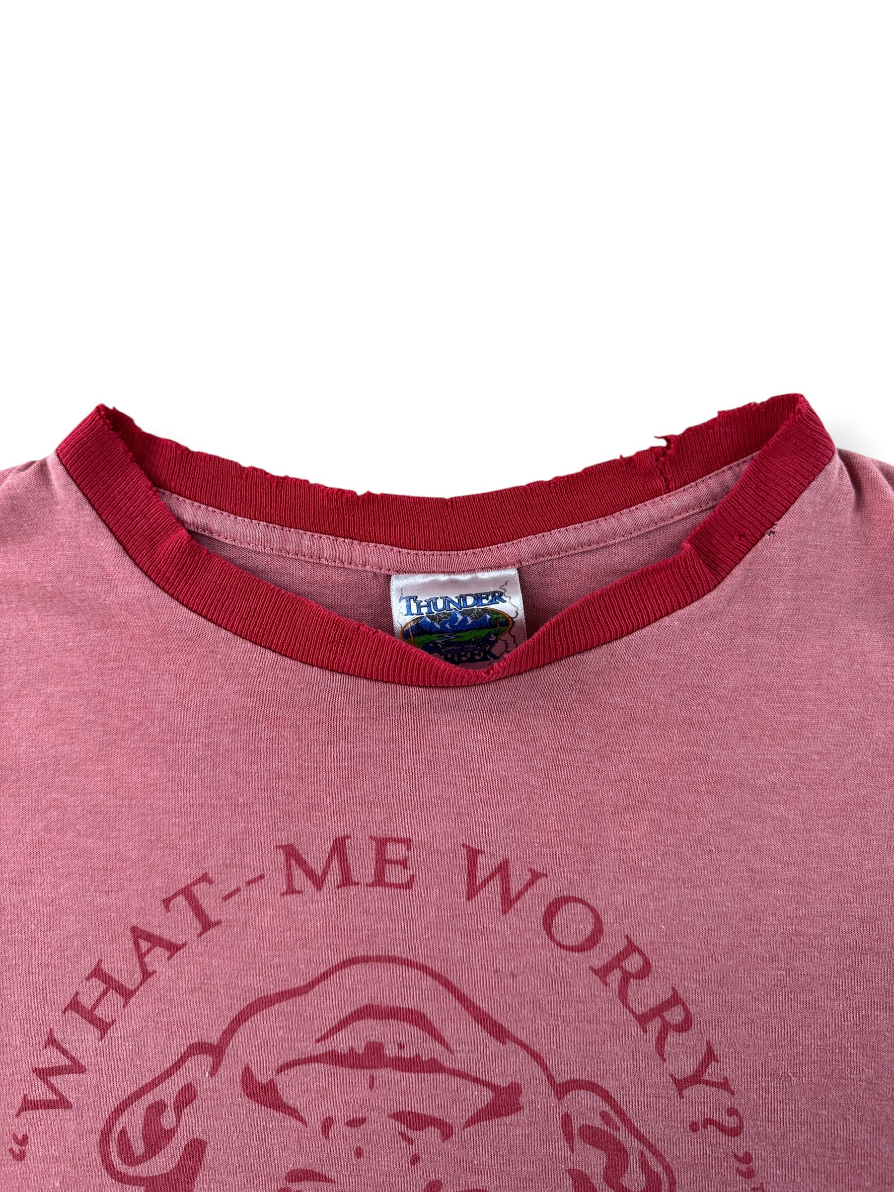 Collar on Vintage Y2K Alred E. Neuman Ringer Tee SZ L