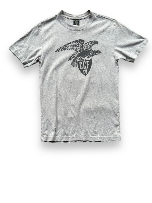 Front View of Grey Filson Eagle Graphic Tee SZ XS |  Barn Owl Vintage Goods | Vintage Filson Workwear Seattle