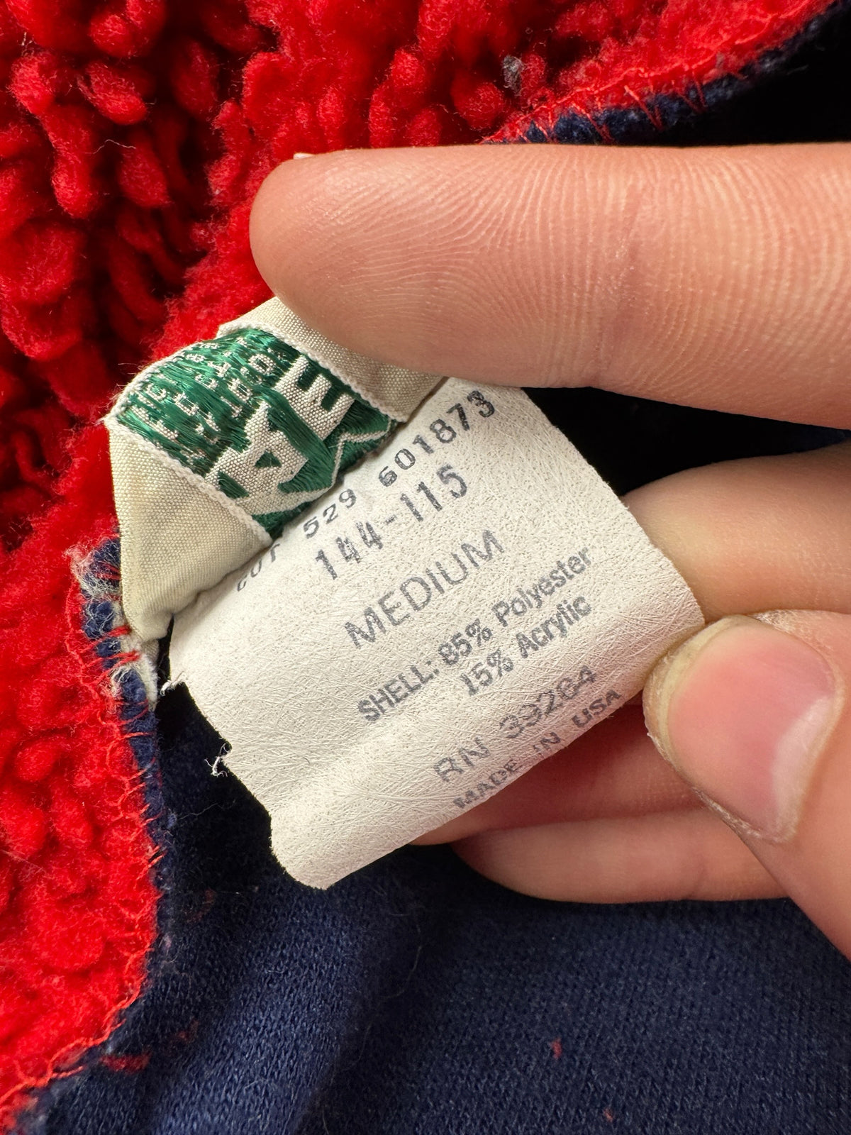 Tags on Vintage 70s REI Reverse Deep Pile Fleece Jacket SZ M