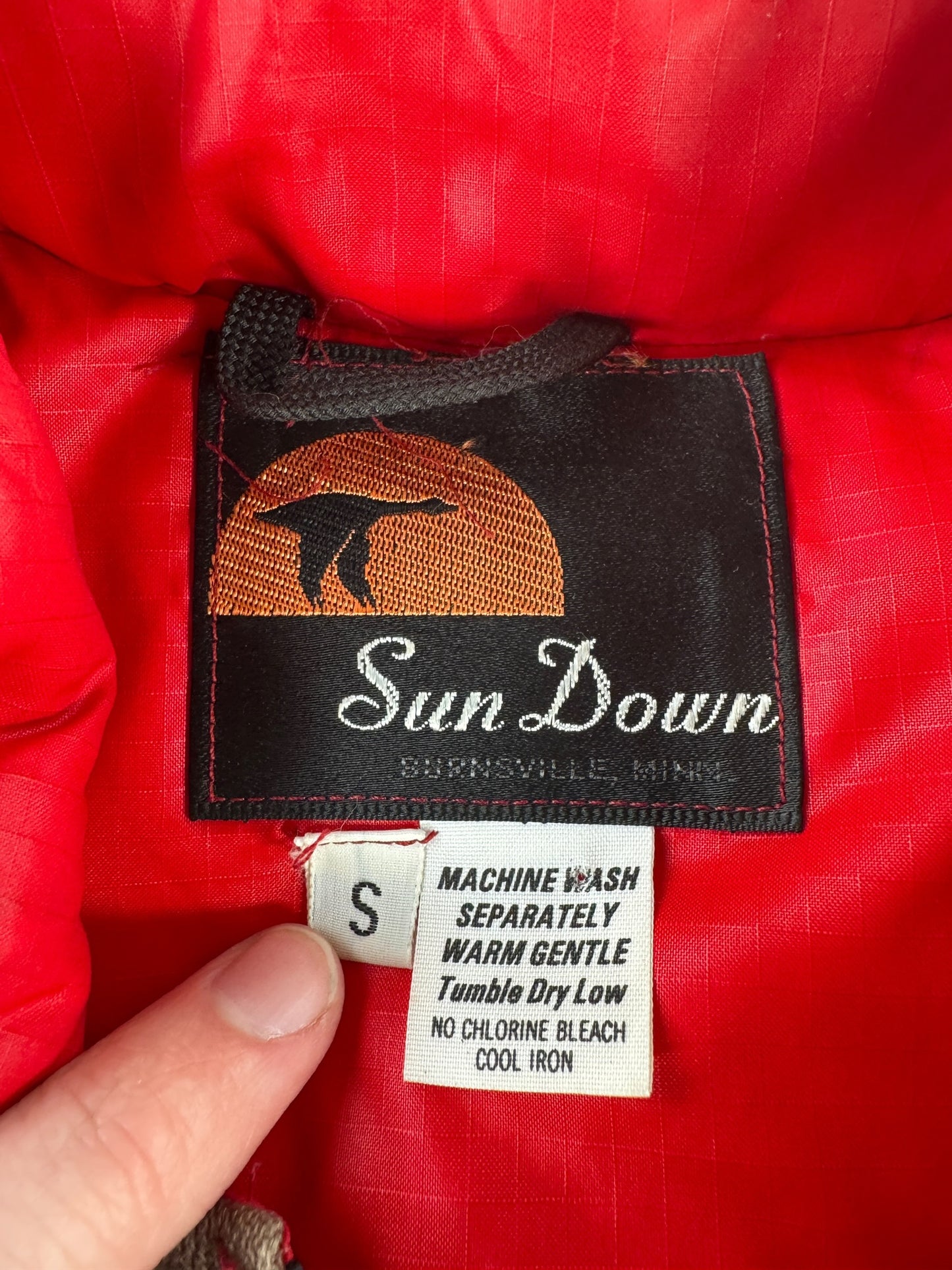 Label on Vintage Sun Down Vest SZ S