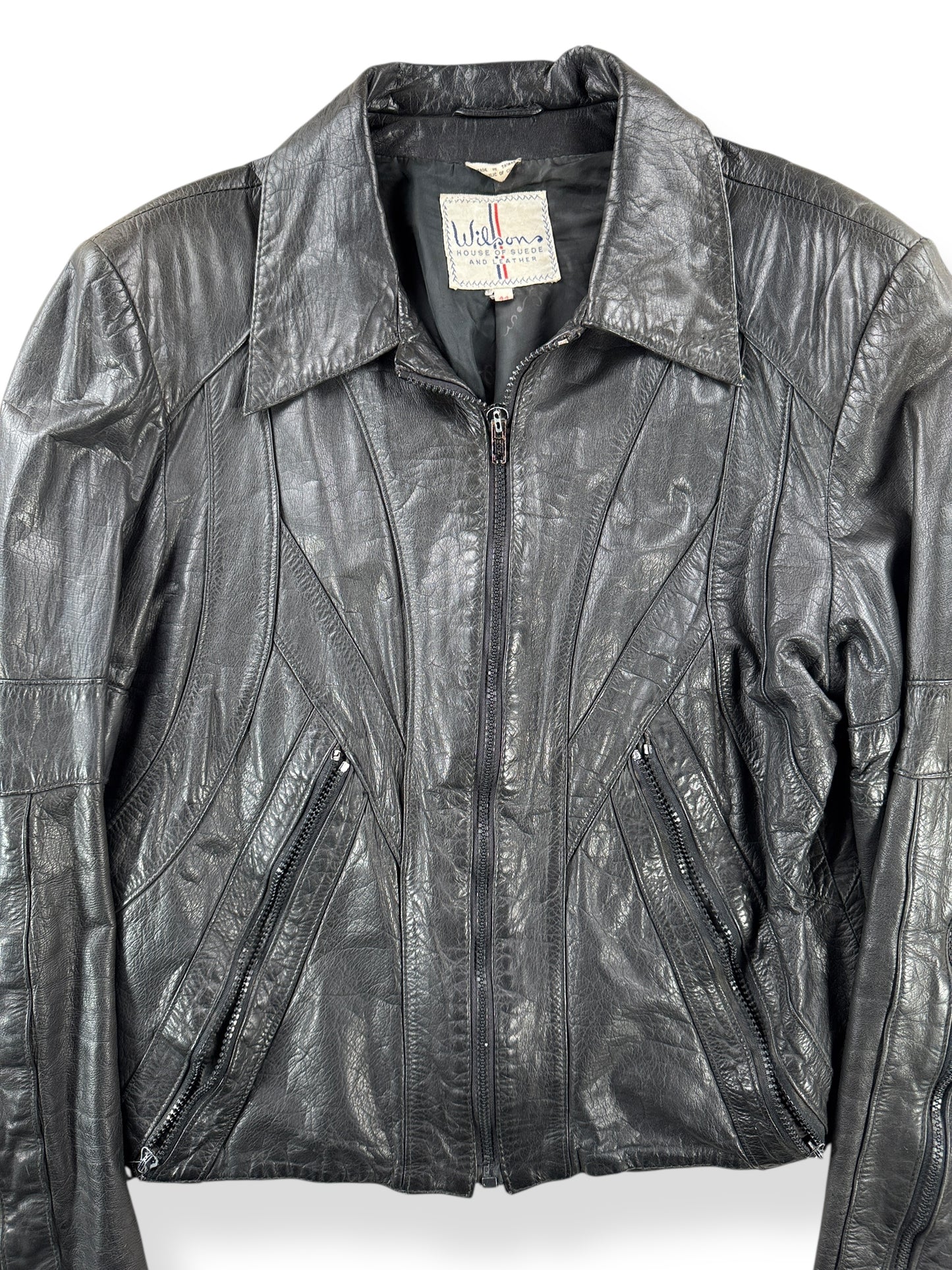 Vintage 70s Wilson's Cropped Leather Jacket SZ 44