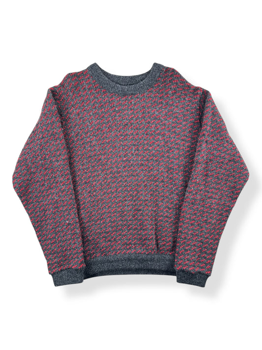 Front of Vintage Red & Grey L.L. Bean Nordic Birdseye Sweater SZ M
