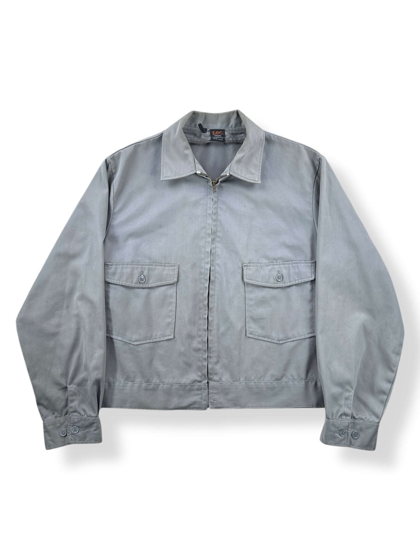 Front of Vintage Lee Chetopa Twill Gas Station Jacket SZ 44