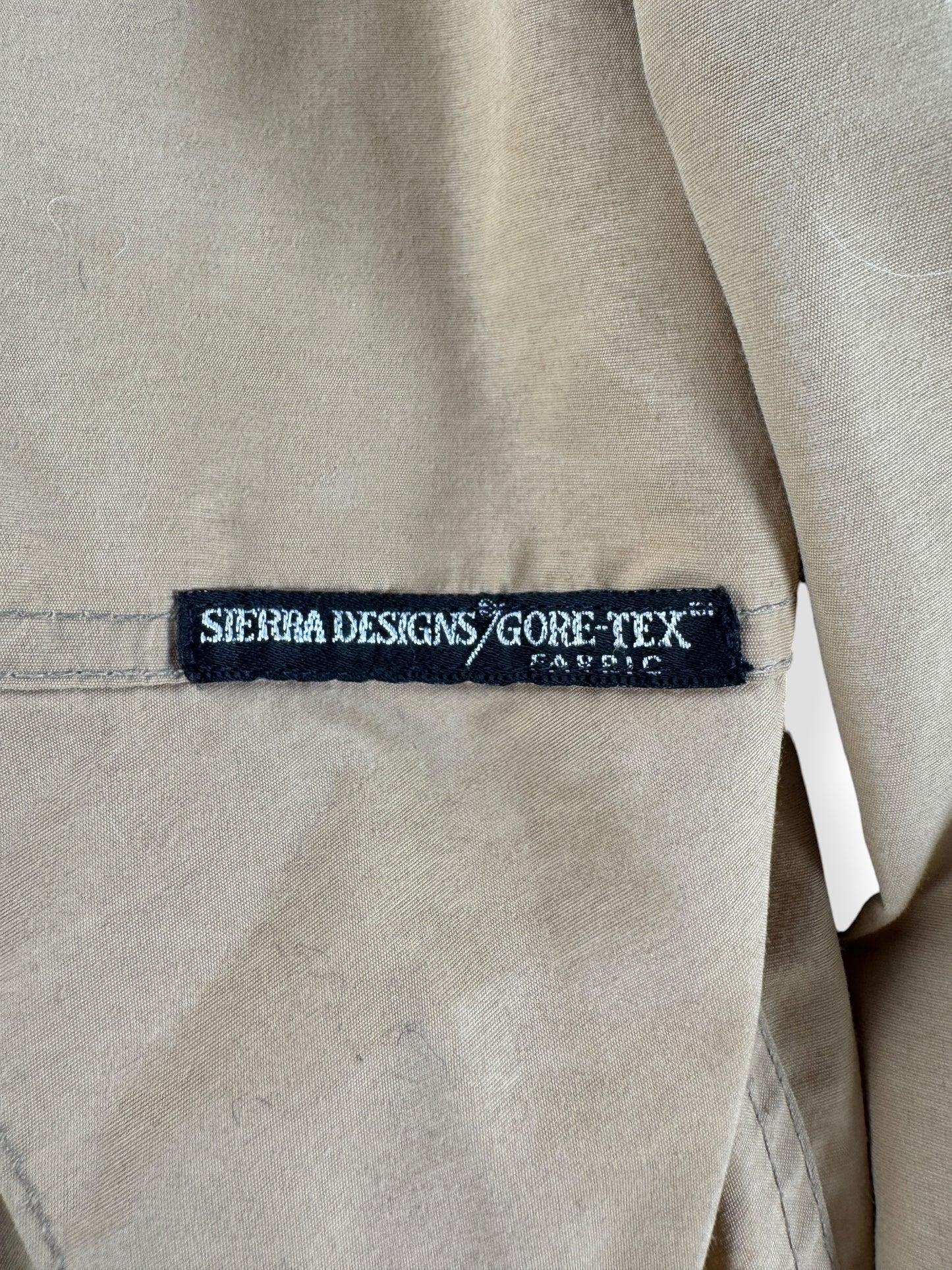 Label on Vintage Sierra Designs Gore Tex Parka SZ L