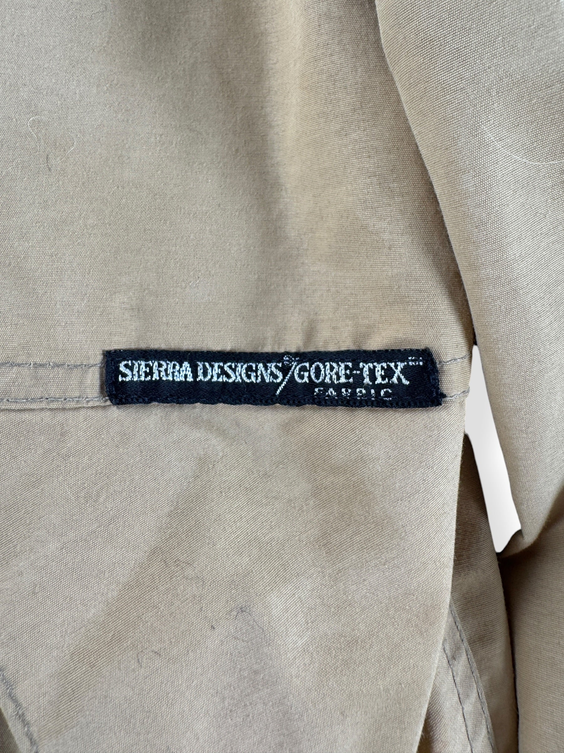 Label on Vintage Sierra Designs Gore Tex Parka SZ L